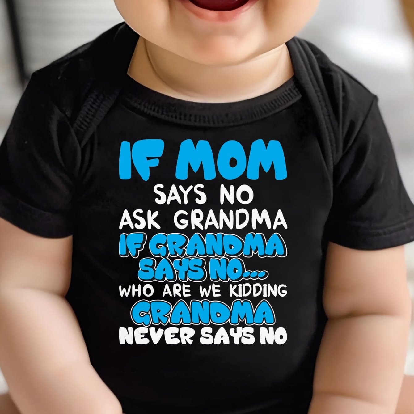 TEMU Baby Bodysuit If No Ask Grandma Print Unisex Infant Onesie, For Outdoor