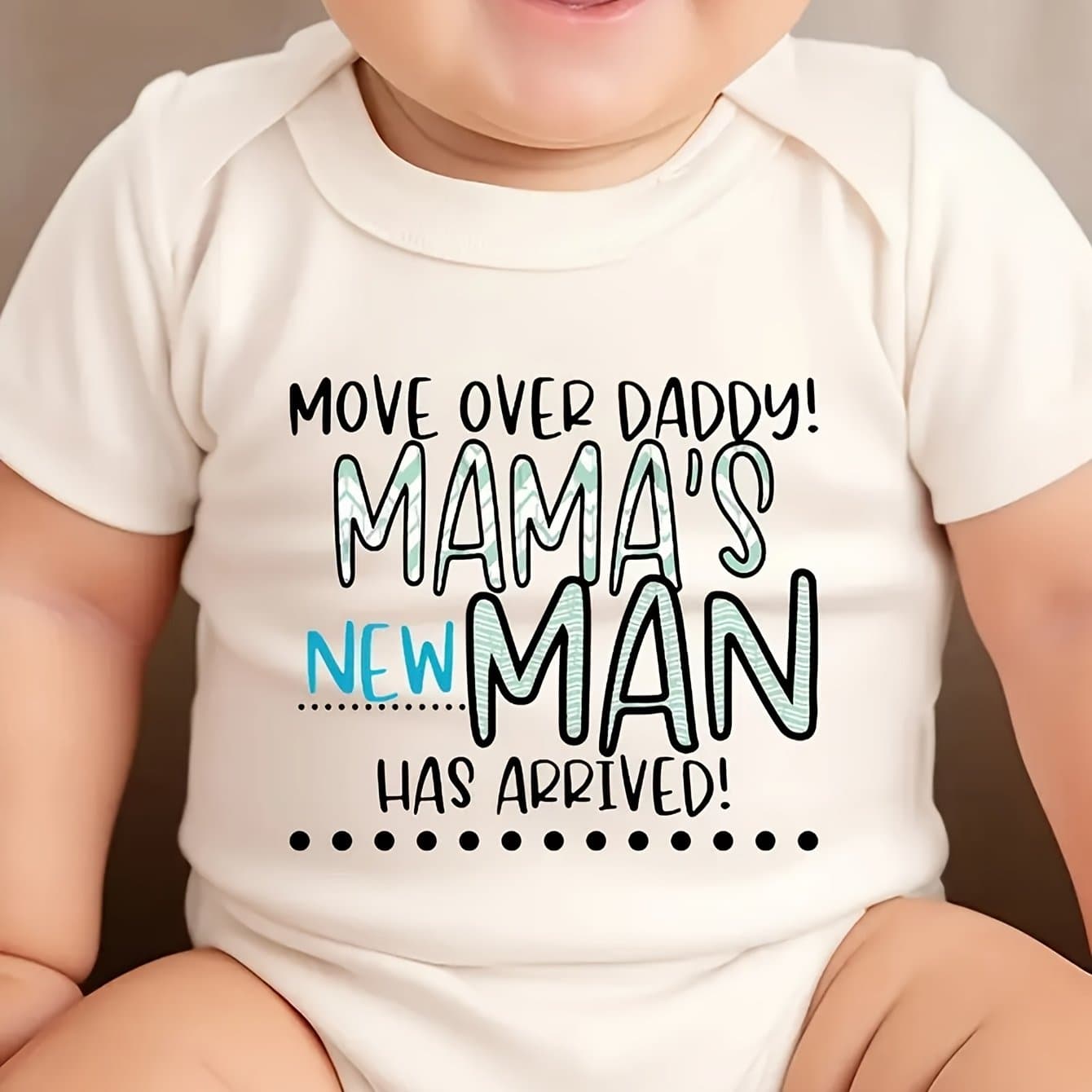 TEMU Cotton Baby Romper - " Daddy, 's Suit Has " Fun Printed, Comfortable Short-sleeved Romper For Newborn Boys, Casual Summer Romper, Machine Washable, Perfect For Outdoor's Latest Pop Baby