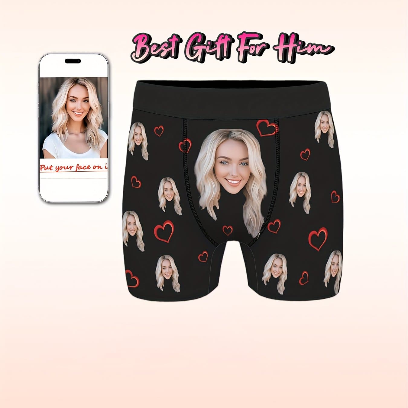 TEMU Custom Face Panties With Photo, Funny Underwear With Replaceable Faces - Perfect For Valentine's Day/anniversary/wedding/birthday Gifts, Sexy & Prank Gift For Dad/husband/boyfriend