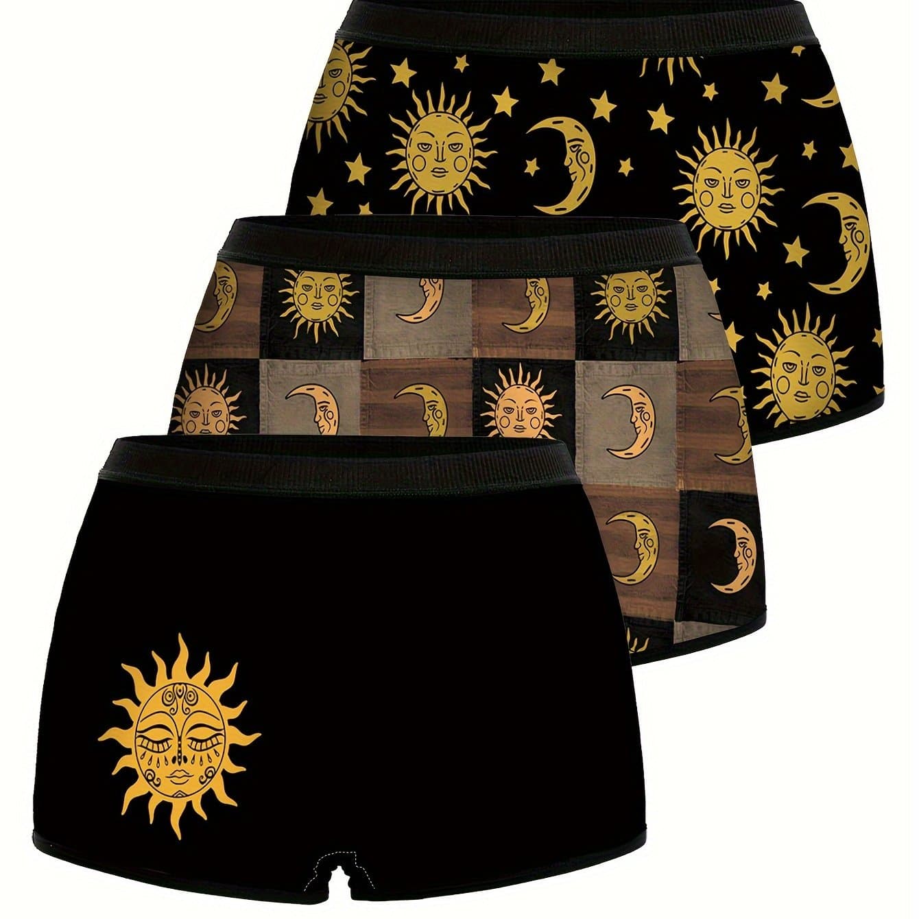 TEMU Women's Print Trimmed Briefs Three-pack