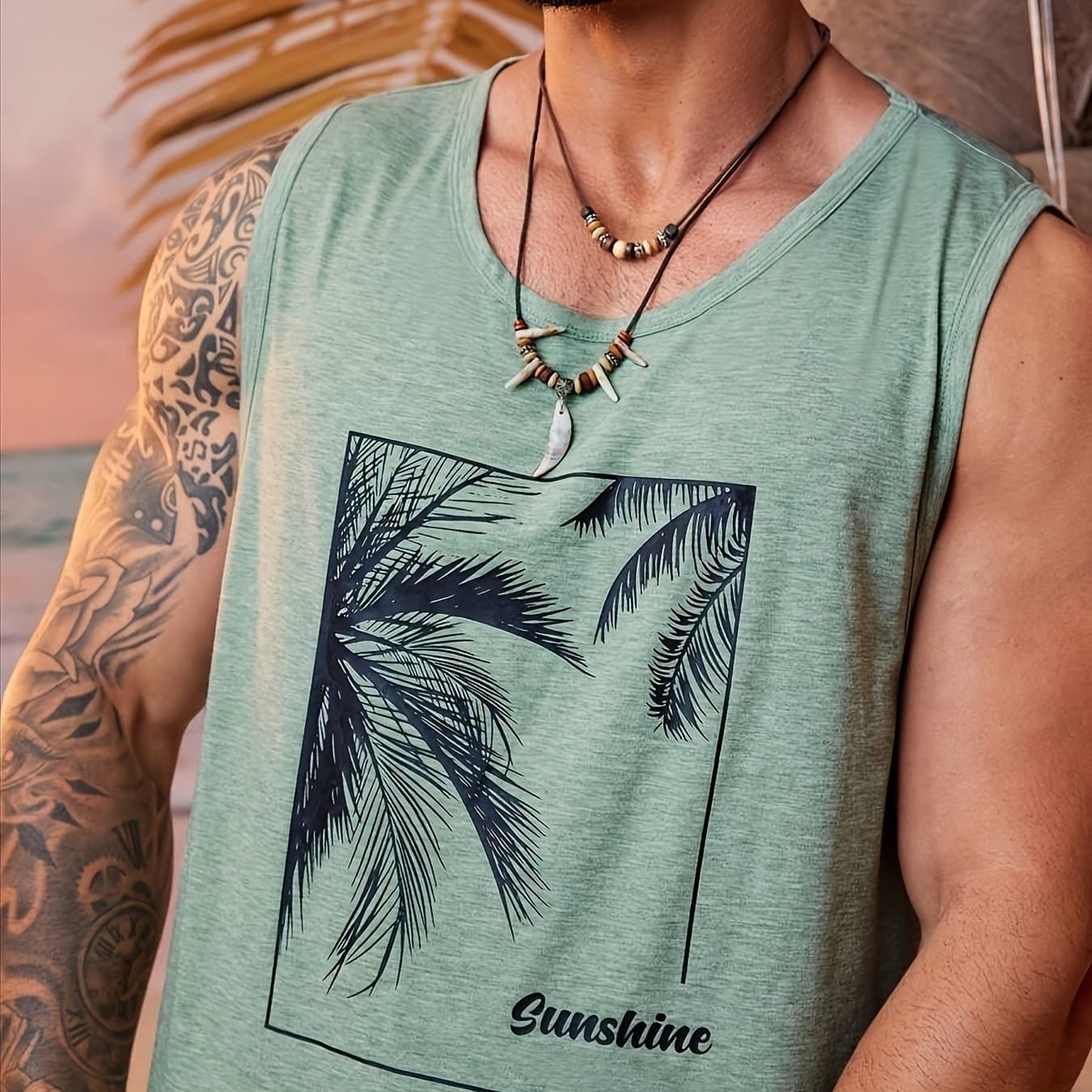 TEMU Men's Vest, Summer Sleeveless Loose Top, Clothing