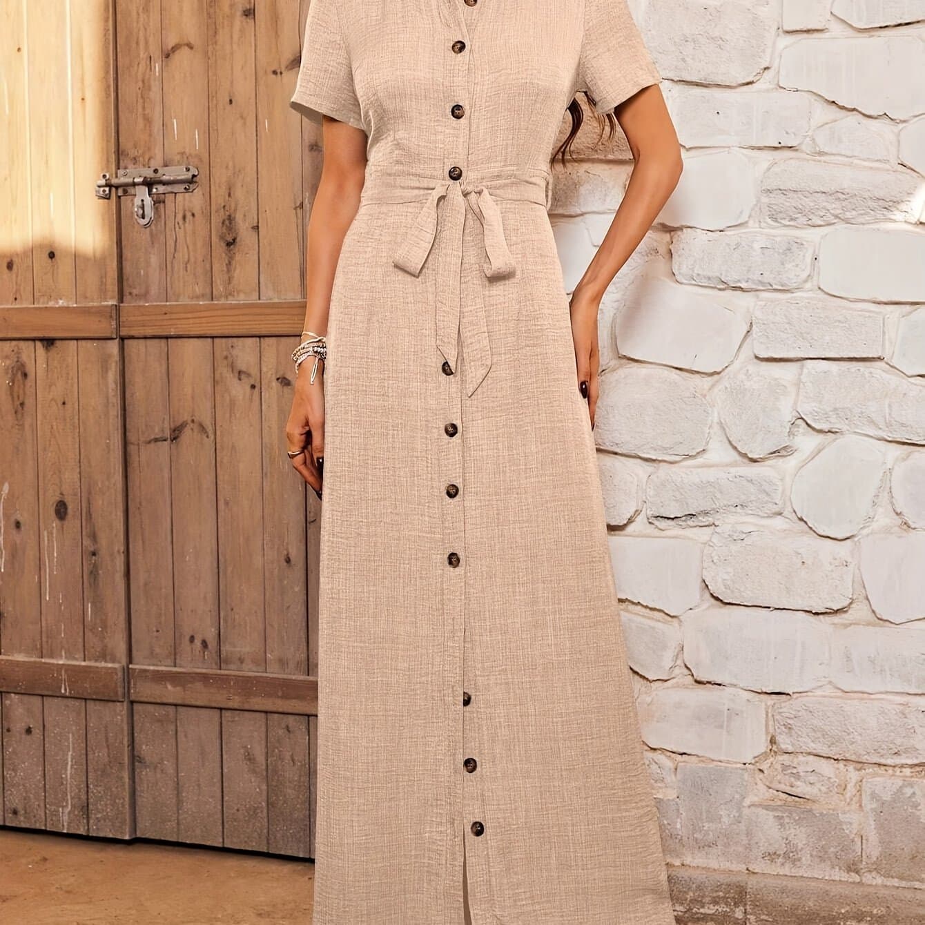 TEMU Zhuansheng Directional Zd062506 Solid Color Dress