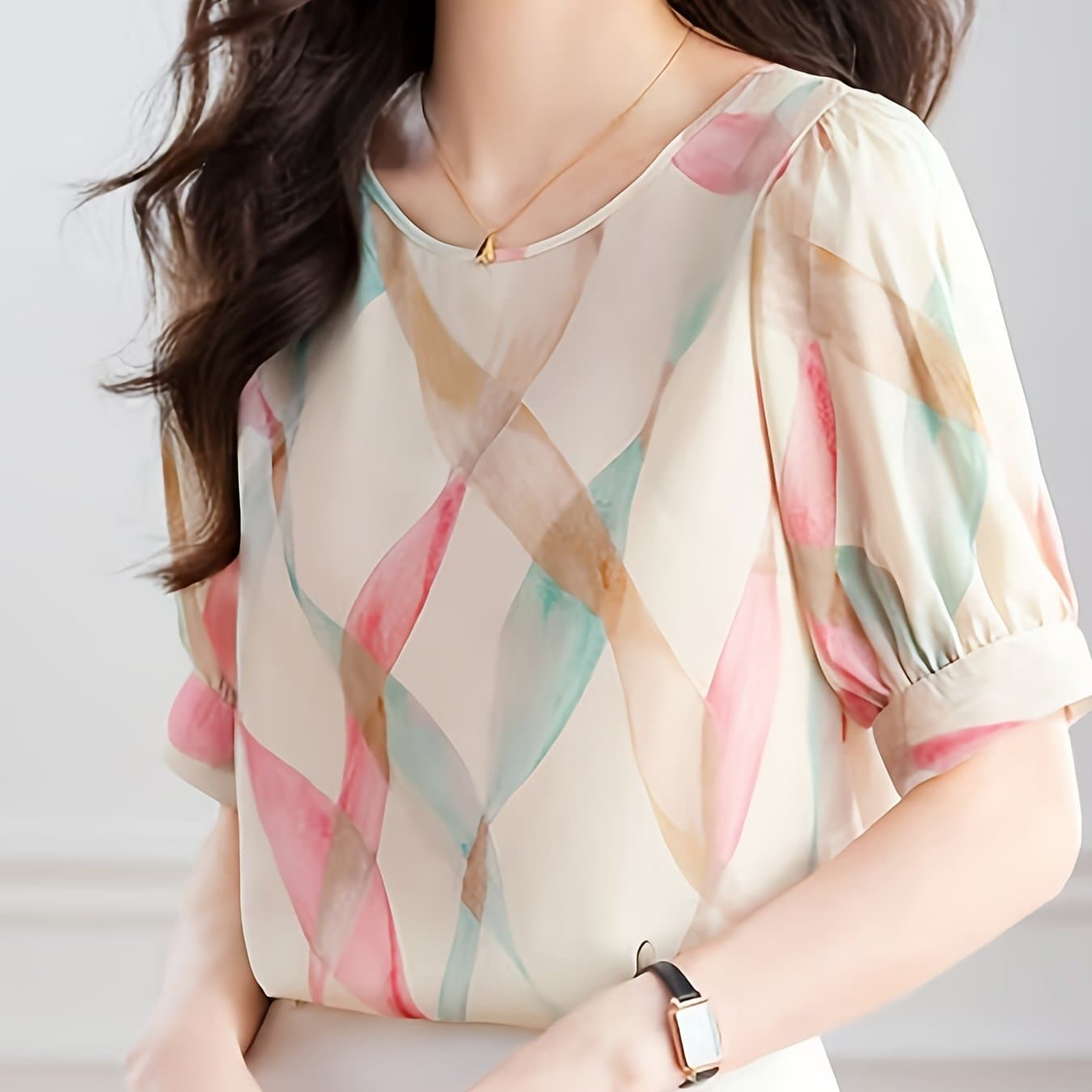 TEMU Fashionable Chiffon Blouse With A Stylish Design