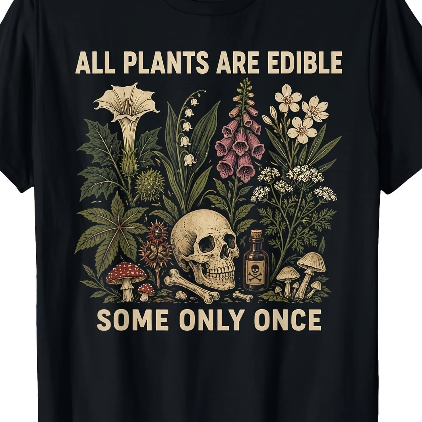 TEMU Funny All Plants Are Edible Graphic T-shirt For Men Humor 1pc