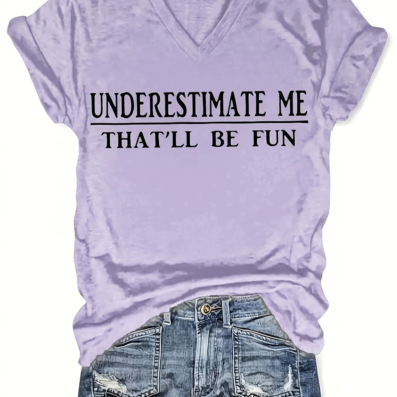 TEMU Women's V-neck Short Sleeve Casual Loose Top Base Short Sleeve T-shirt