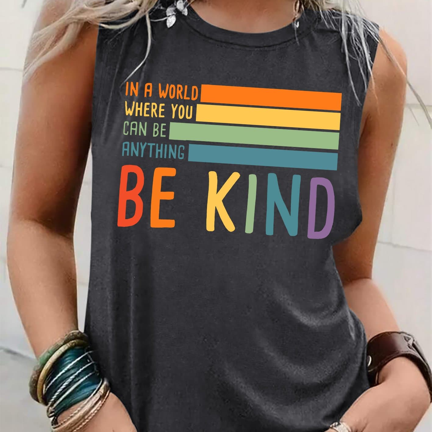 TEMU Graphic Print Tank Top, Sleeveless Casual Top For Summer & Spring, Women's Clothing thumbnail 3