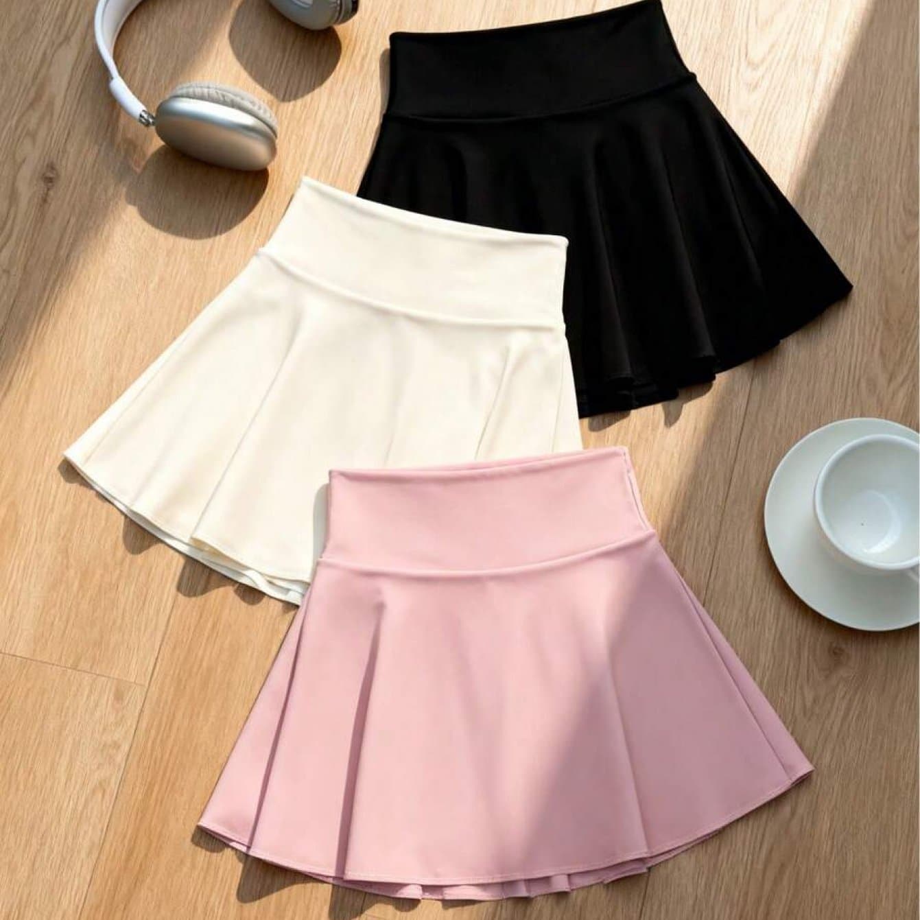 TEMU Set Of 3 Women' Pleated Tennis Skirts, Featuring A Wide Waistband And A Pocket For Your Phone, Ideal For Sports And Casual Everyday Use