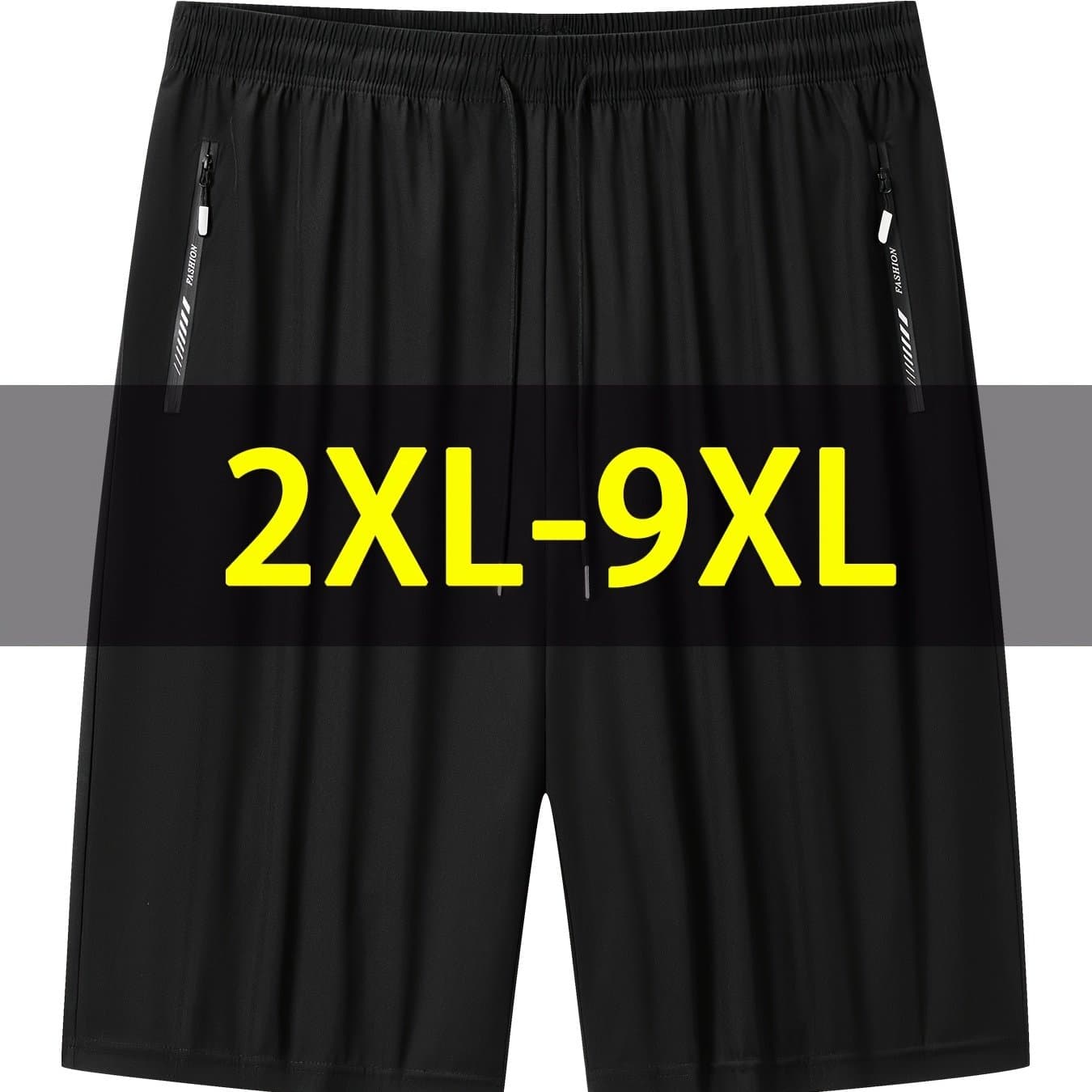 TEMU Plus Size Men's Shorts Summer Thin Plus Size Zipper Pocket Over-sized Bermuda Shorts 2xl 3xl 4xl 5xl 6xl 7xl 8xl 9xl