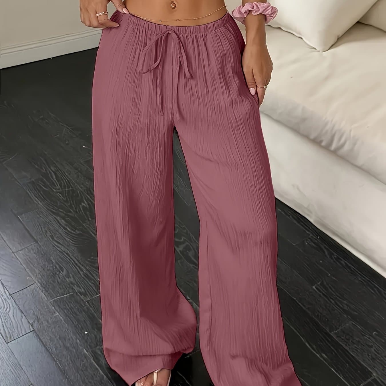 TEMU Women' Color Wide-leg Pants