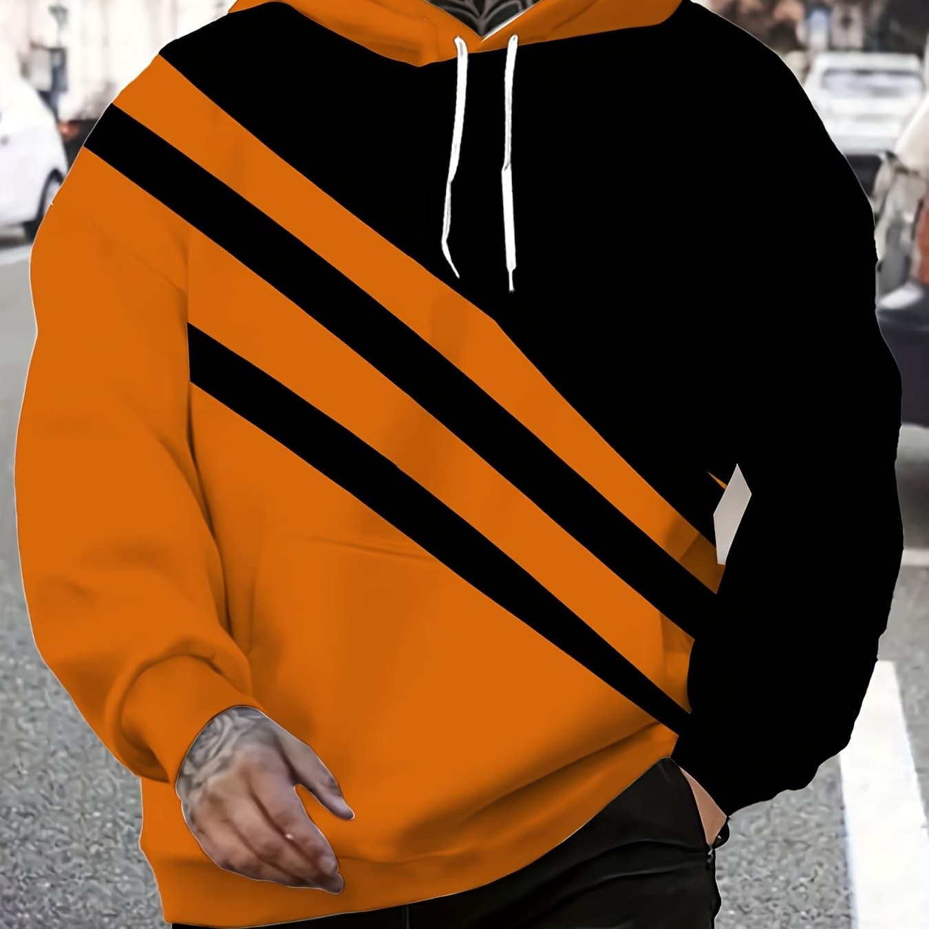 TEMU Men's 3d Print Hooded Sweatshirt- Winter Warm Pullover Sweater With Hood, Casual Fall Winter Sweaters For Cold Weather, Machine Washable, Gift For Him( Design), Plus Size