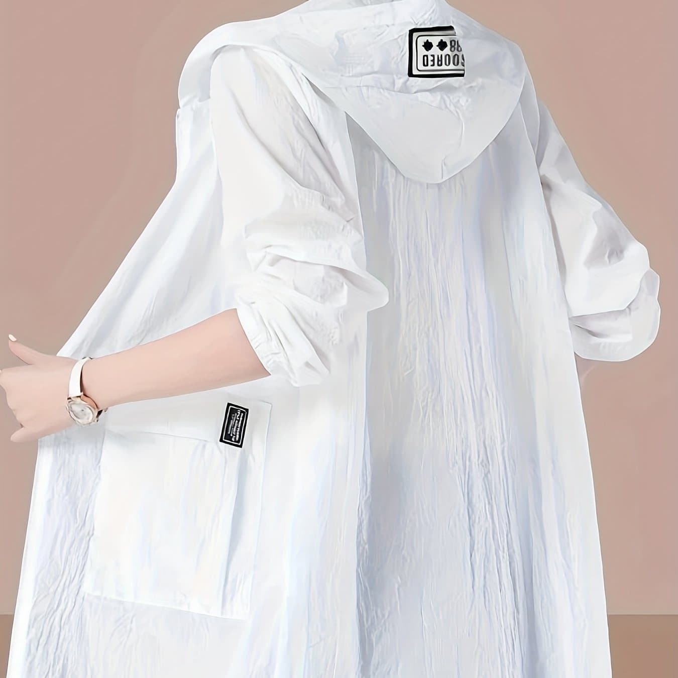 TEMU Women's Casual Jacket 2025 New Summer Style. Casual Women's Jacket, Cardigan Coat, Mid-length Style, Suitable For Cycling And Outdoor, Thin Coat.