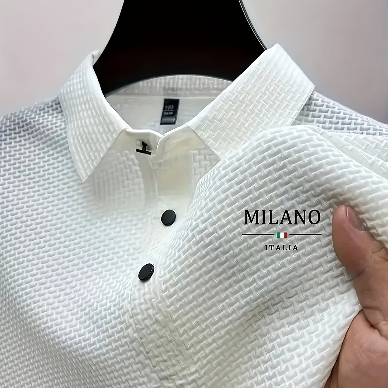 TEMU Obm Men's New Solid Color Shirt, Lightweight And Breathable For Outdoor Casual And Business Wear, Suitable For Vacation And Business Occasions, Golf And Daily Casual Collared Shirt