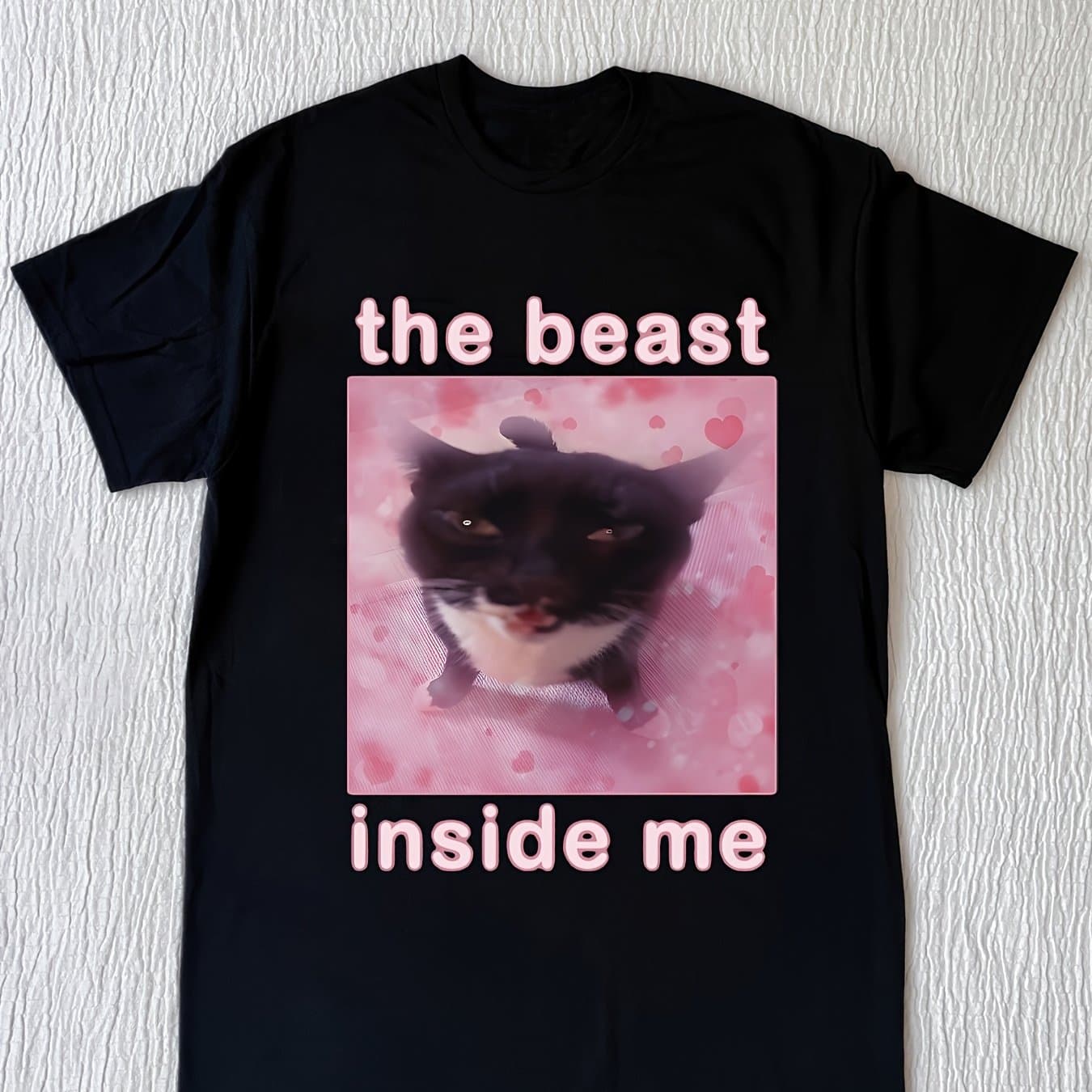 TEMU Women's Letter Print T-shirts - Soft Round Neck Casual With Cute , Medium-stretch Fabric Suitable For - Wear, Machine Washable Cat Lady Outfits