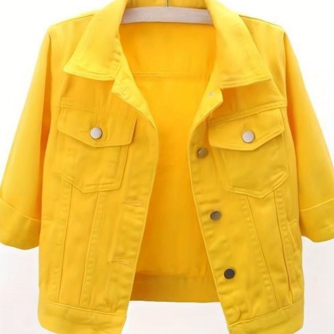 TEMU Denim Jacket Women's Short Style Spring New Fashionable Age Reducing Solid Versatile Thin For Outerwear