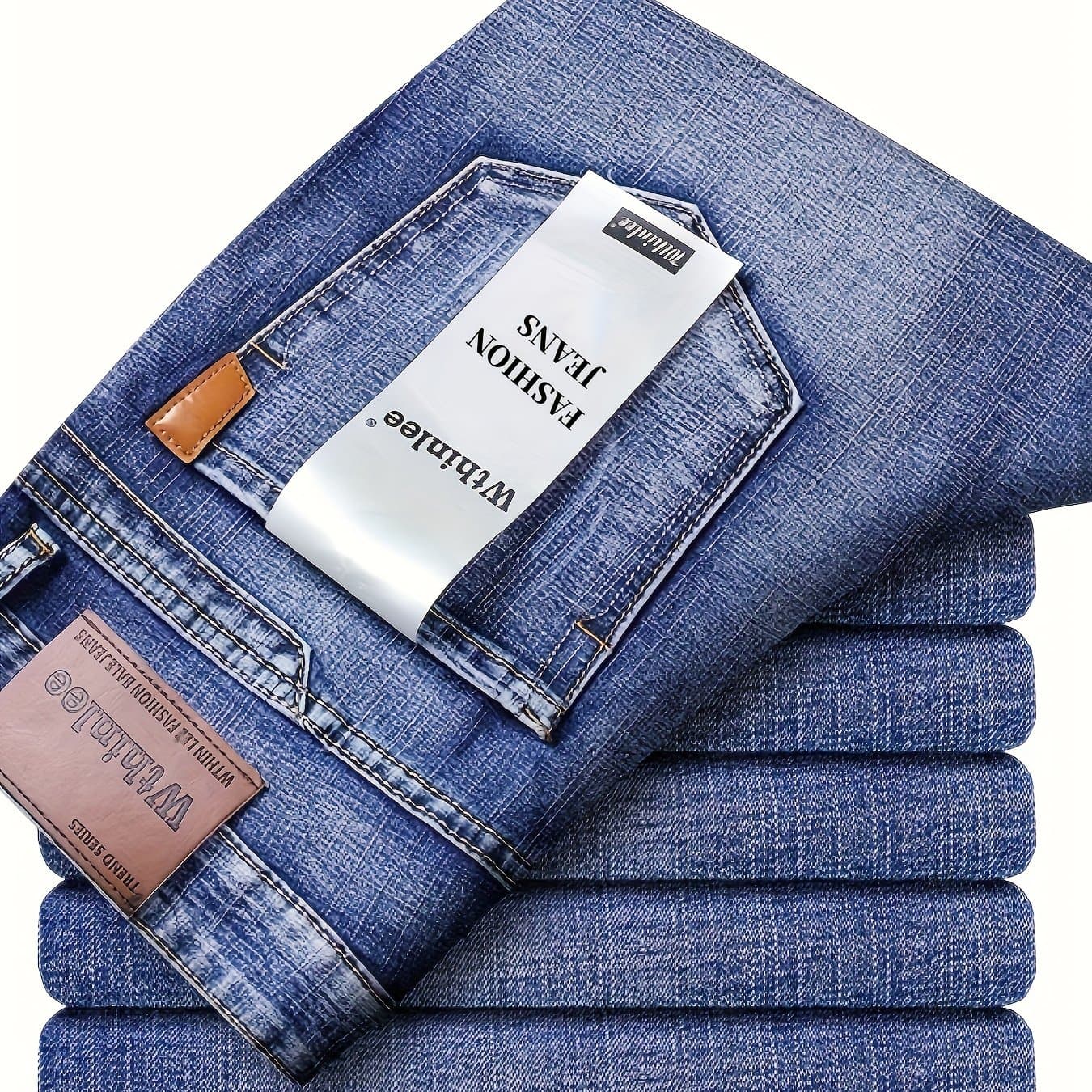 TEMU Men's Jeans, Semi-formal Stretch Jeans For Business