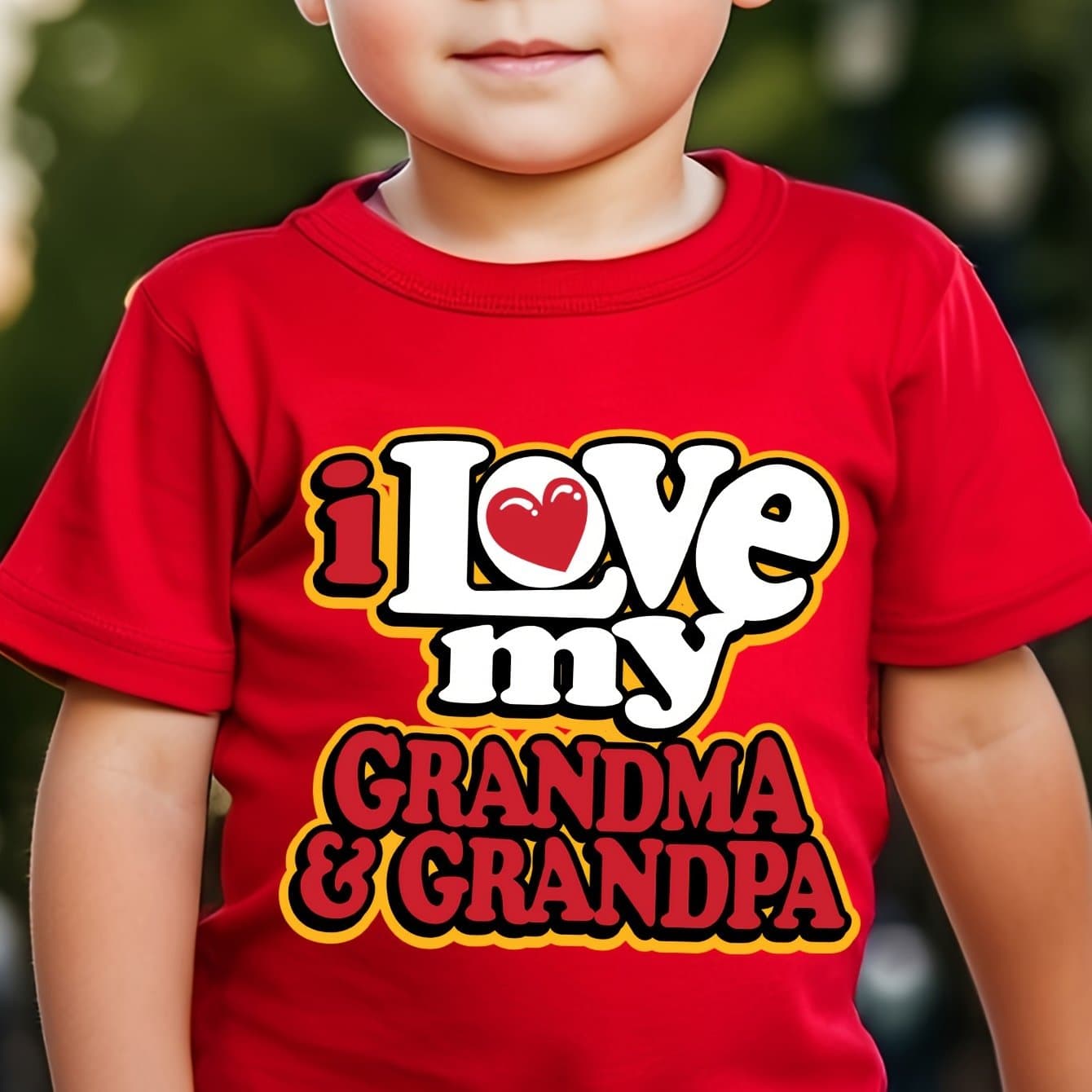 TEMU I Love My Grandma & Grandpa Print Boys 100%cotton T-shirt