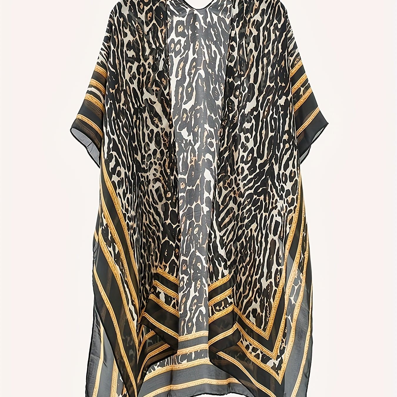 TEMU High-end Women's Summer Travel Leopard Print Sunshade Jacket In Bohemian Style [26ss Summer Trend]
