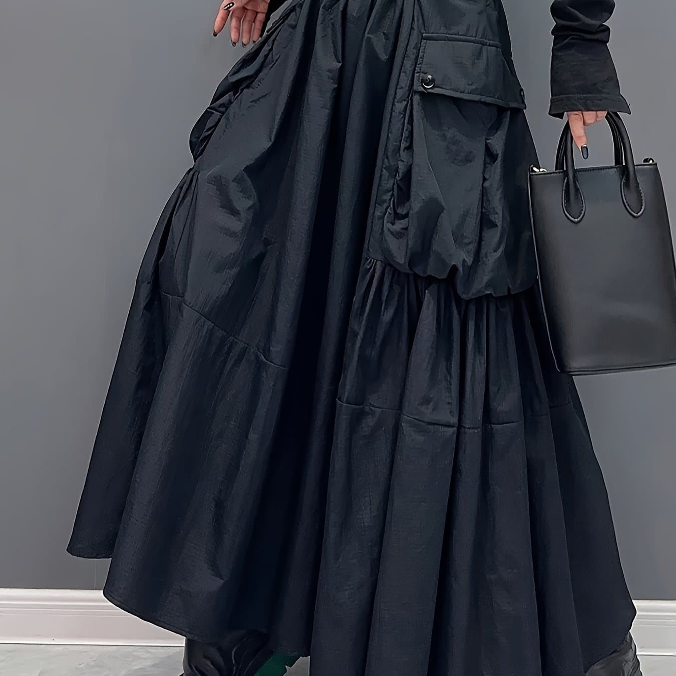 TEMU Style Skirt With Large Pockets And Details, Summer Fashion Women's Wear