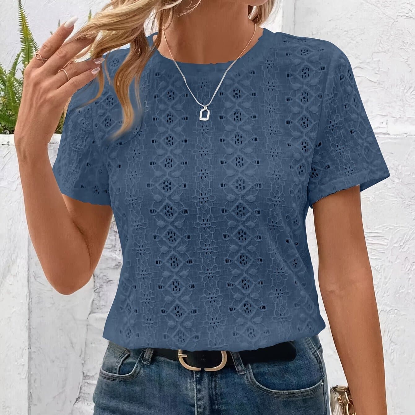 TEMU Fashion Casual Round Neck T-shirt