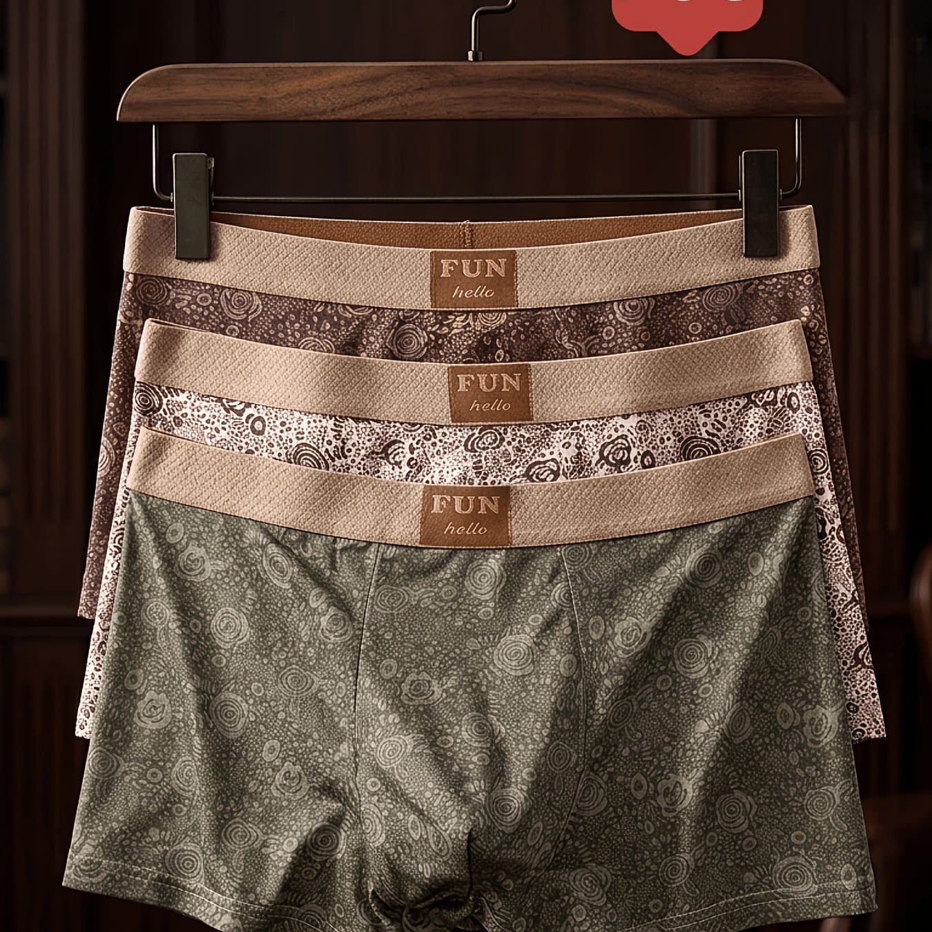 TEMU 3pcs Retro Ethnic Men's Underwear Boxer Briefs Comfortable Breathable Trendy Four-corner Shorts