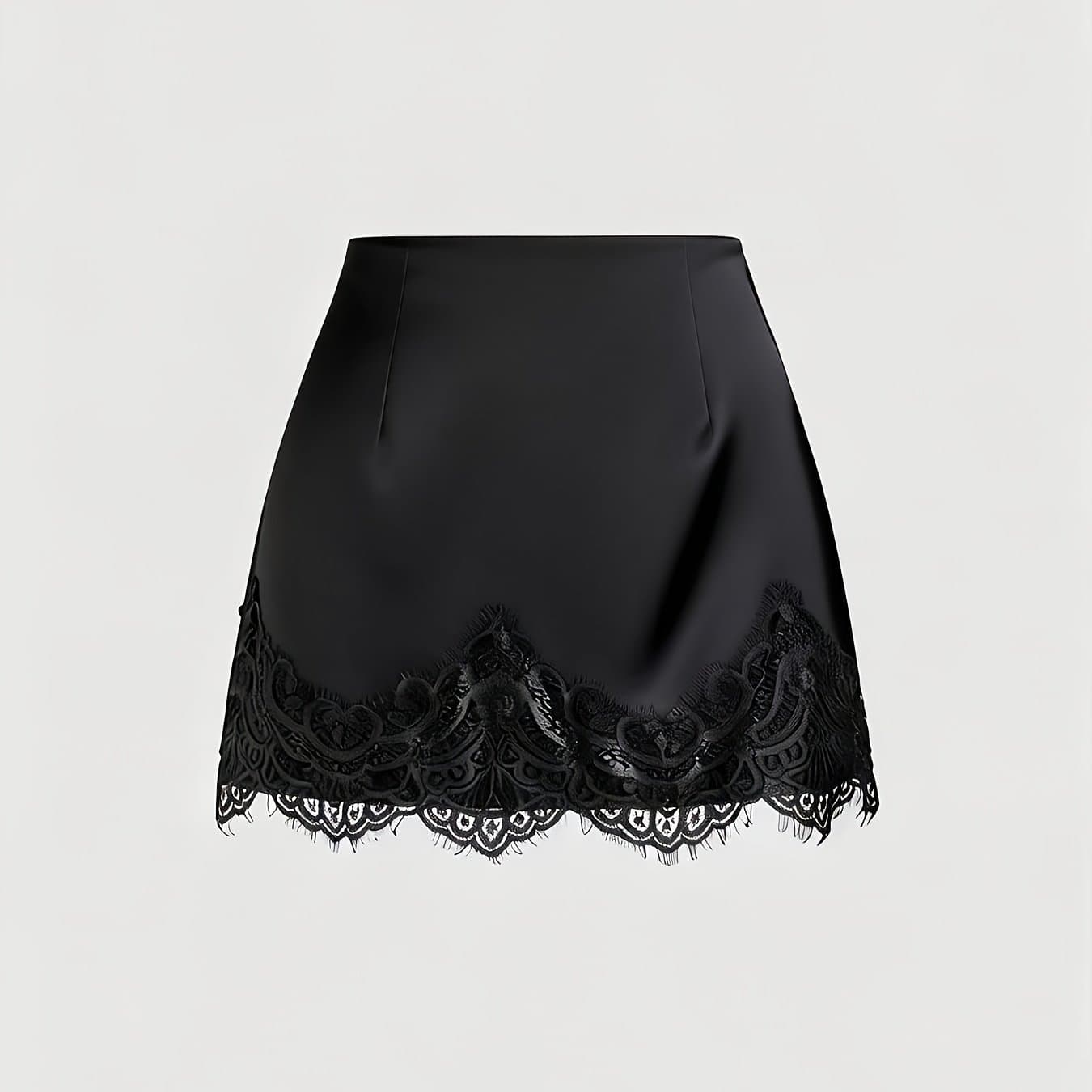 TEMU Vintage Satin Skirt For Women