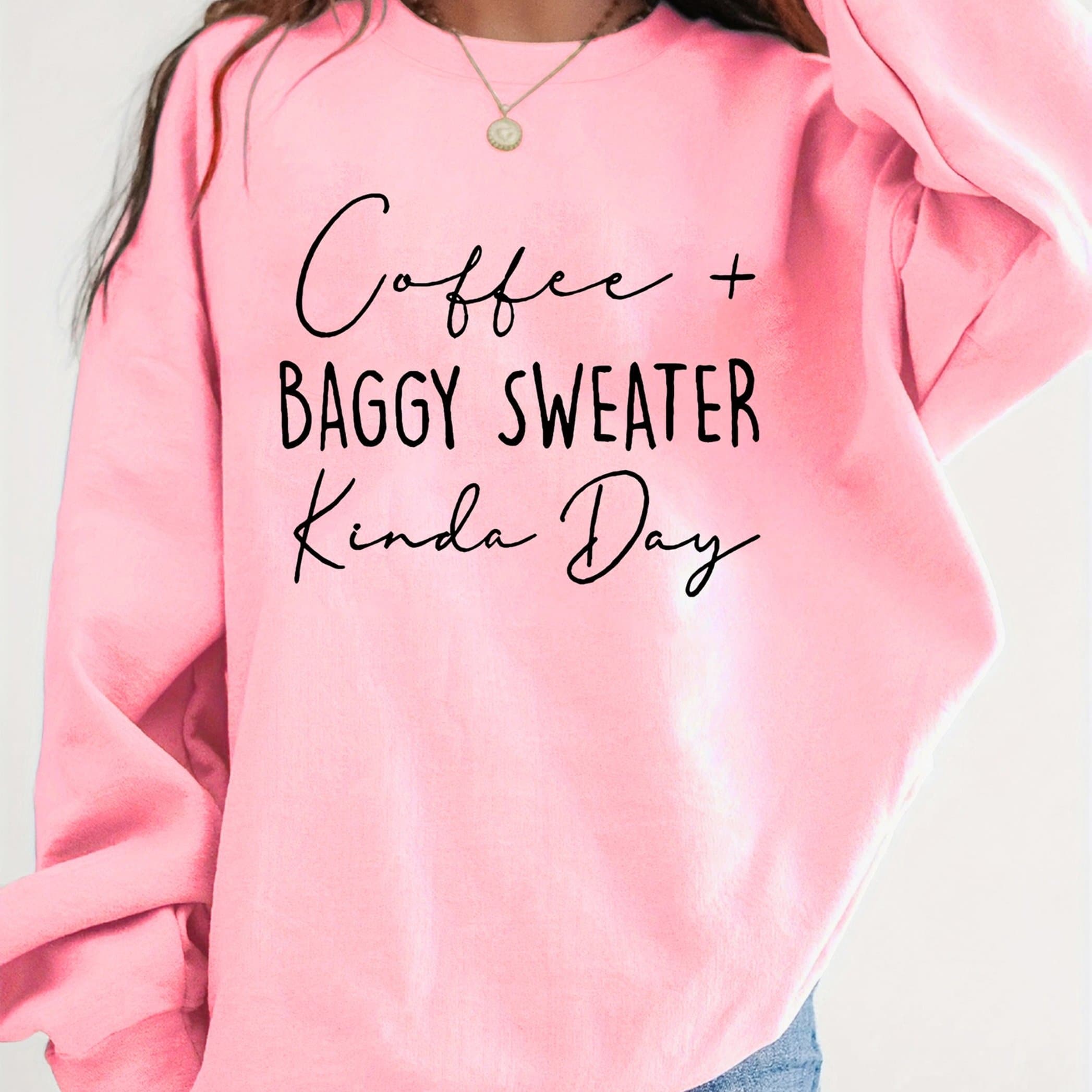TEMU Women's Baggy Seeater Print Sweatshirt
