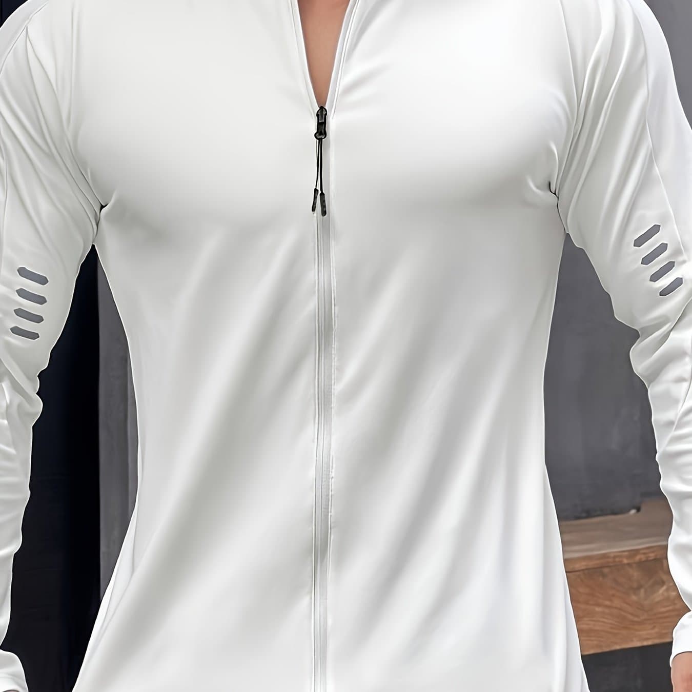 TEMU Fitness Men's Basketball Brother Training Clothes Versatile Sports Zipper Elastic Long Sleeve