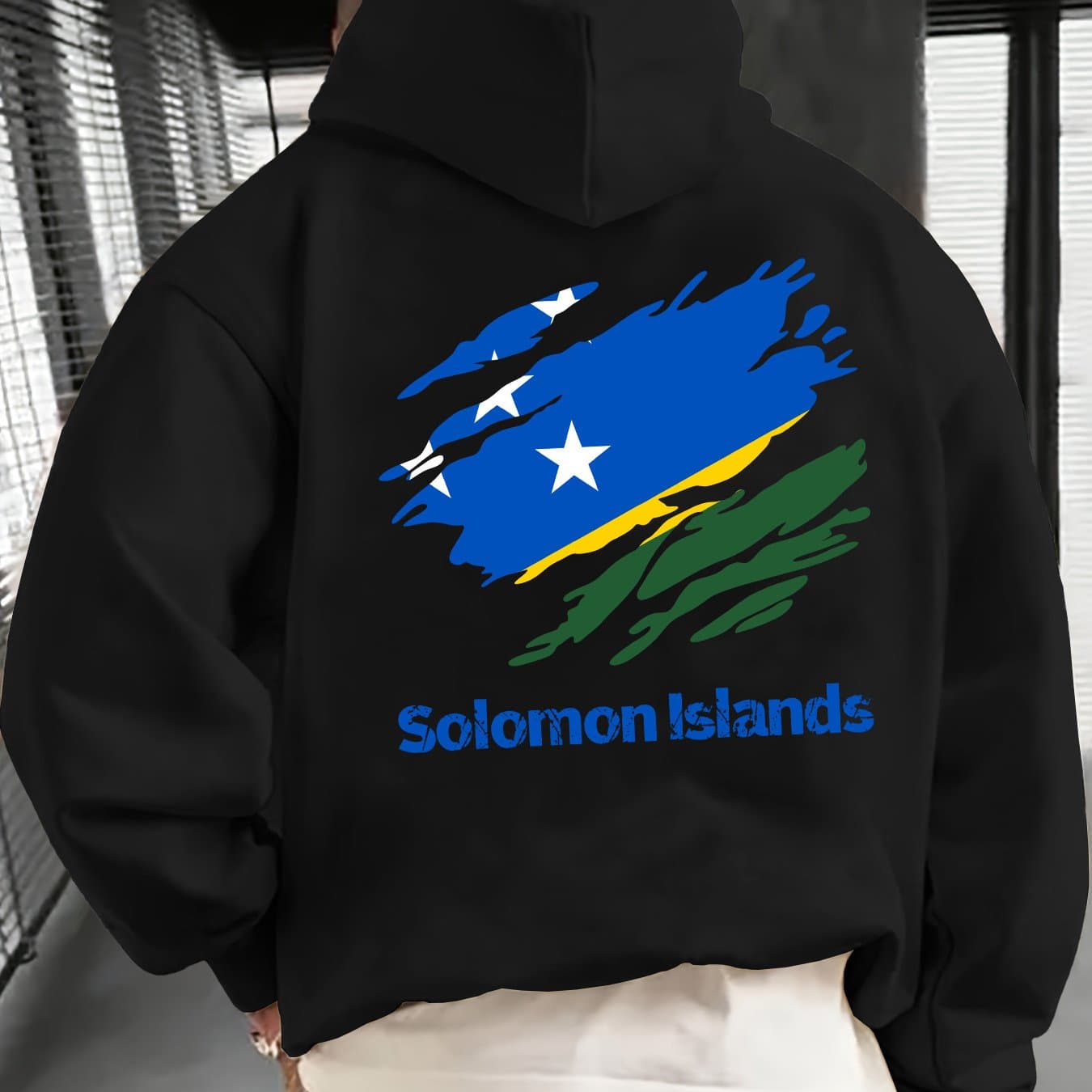 TEMU Men's -lined Hooded Sweatshirt With Islands Back Print, Daily Streetwear, Casual, Versatile, Autumn/winter Hoodie