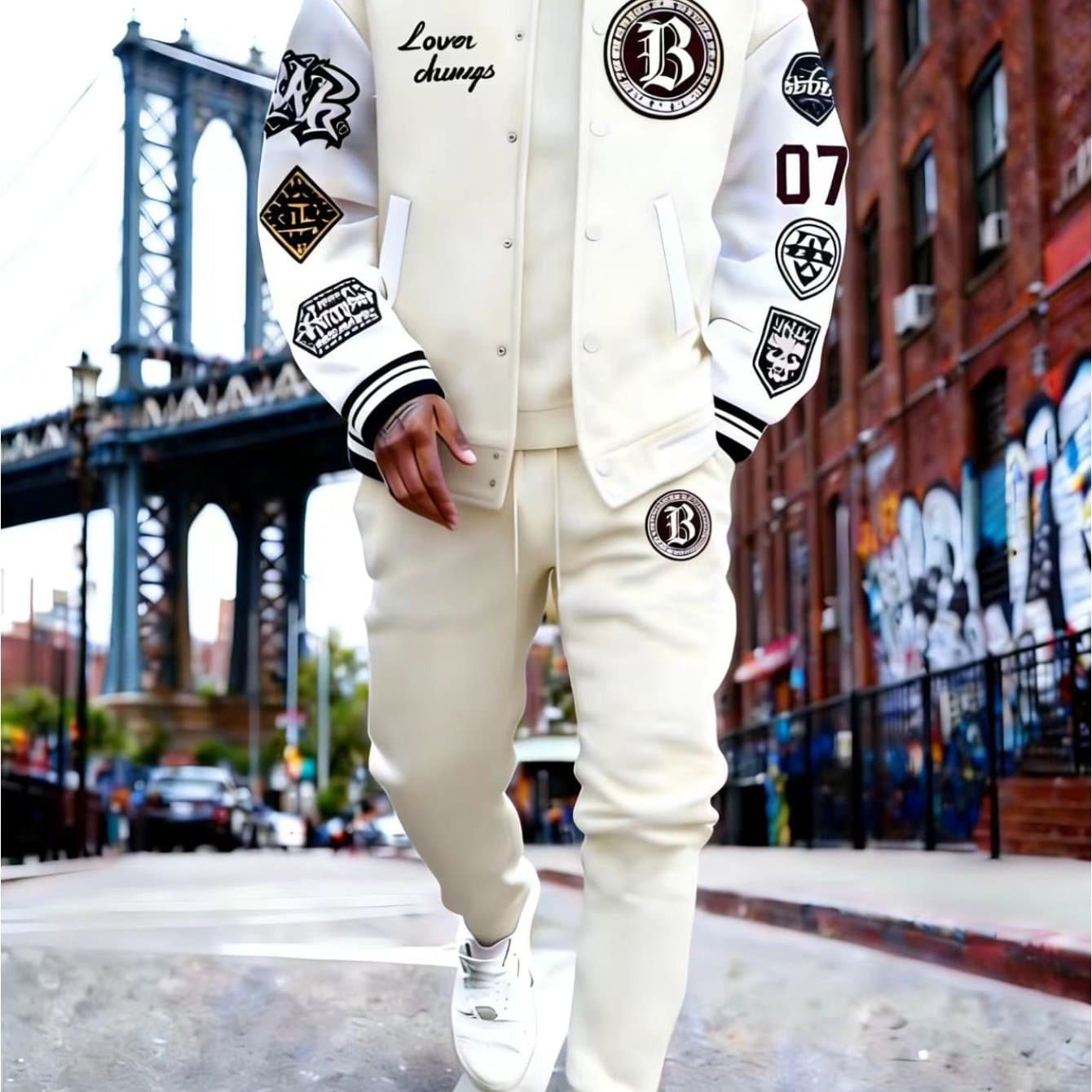 TEMU Two-piece Set. This Stylish Men'-piece Tracksuit Includes A Jacket And A Pair Of Sweatpants, Perfect For Outdoor Activities And A Great Holiday Gift