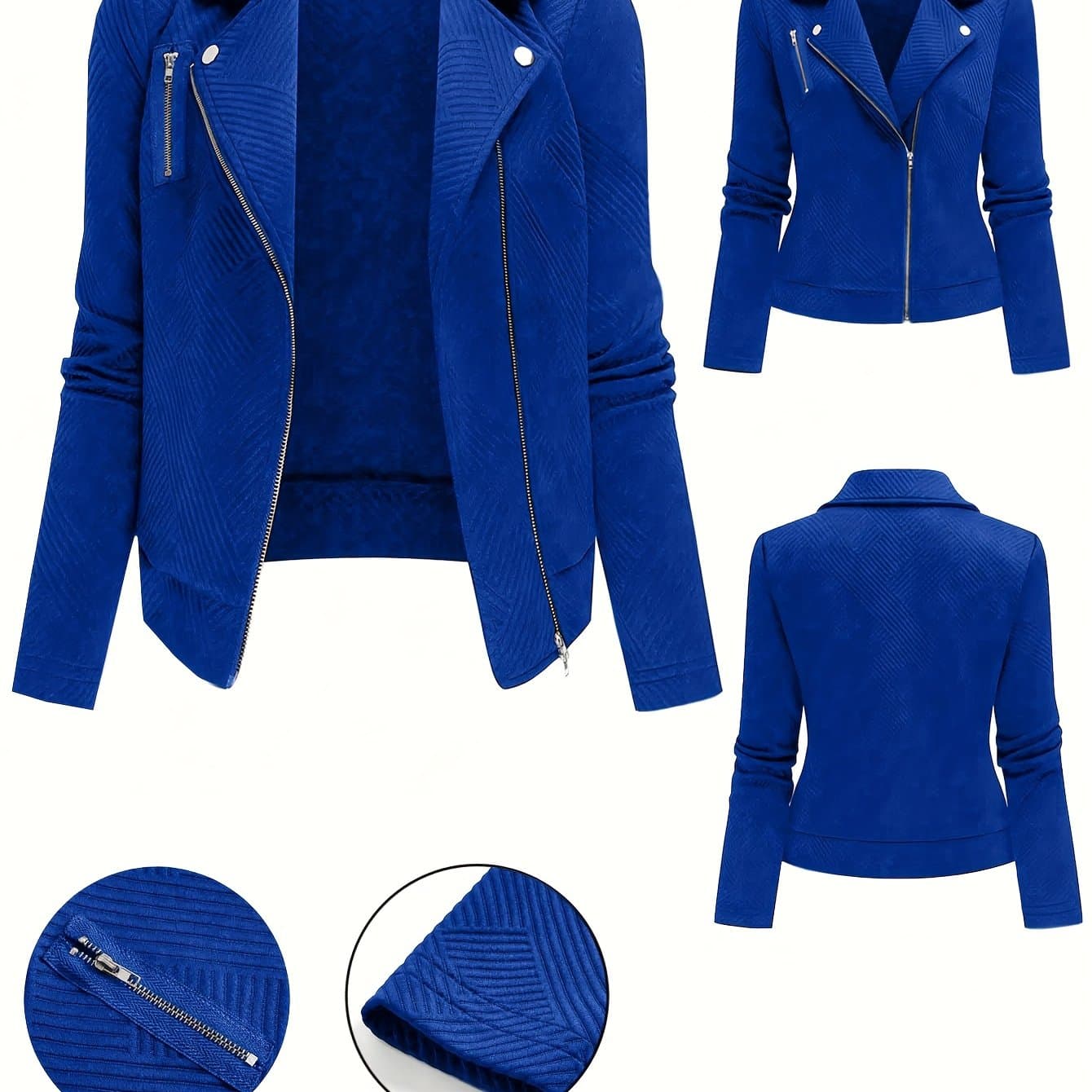 TEMU Plus Size - Plus Size - Women's Size Zipper Metal Decorative Jacket Coat