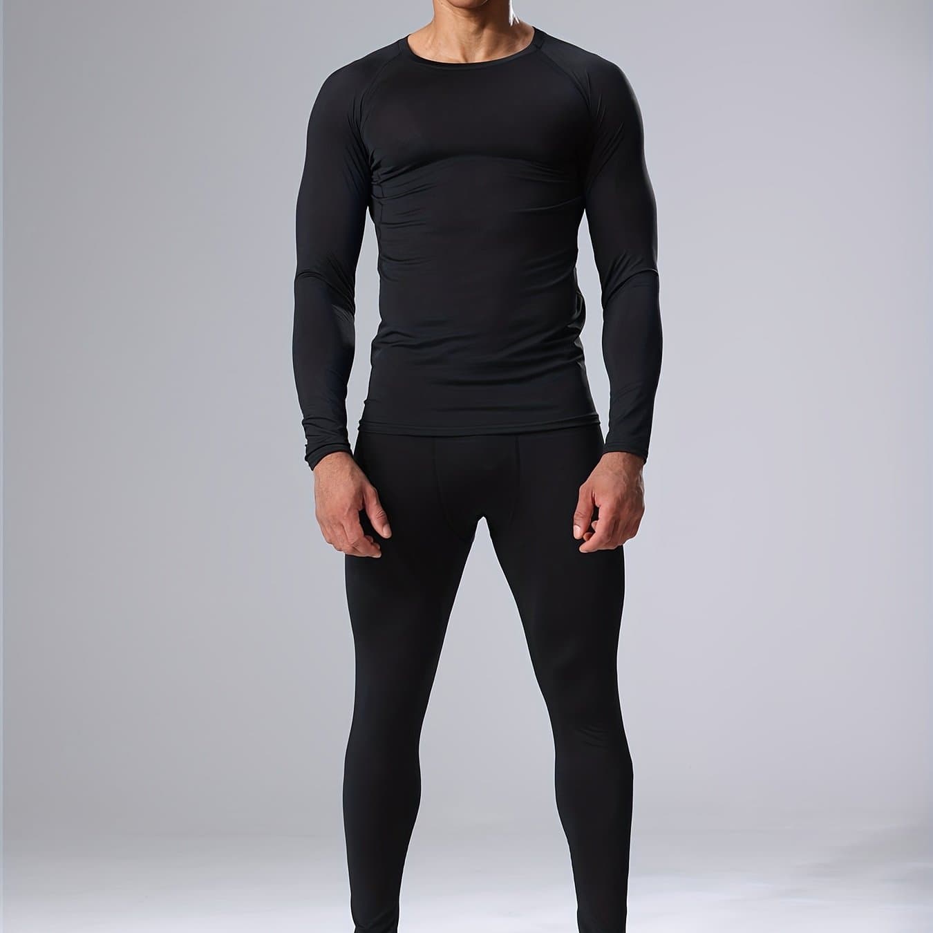 TEMU Men's Compression Pants Sports Suit Workout Outdoor Sports Basketball Running Training Top Leggings