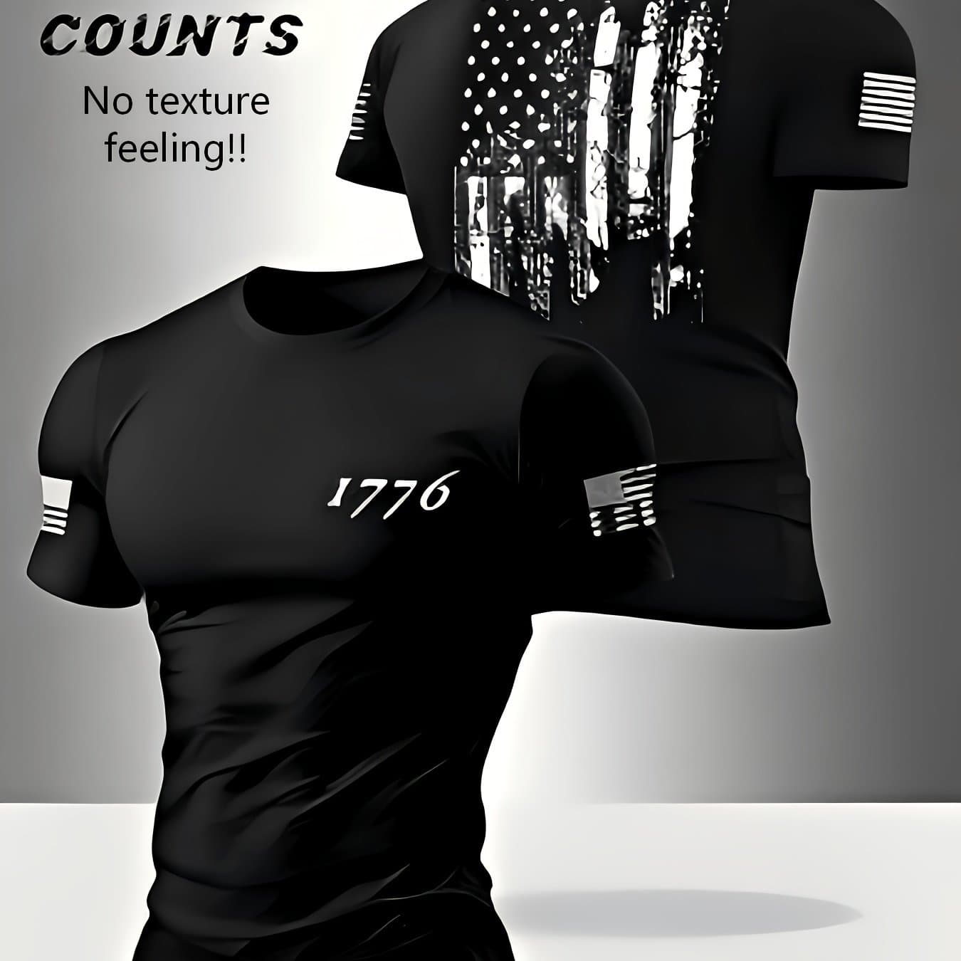 TEMU Men's Round Neck Short Sleeve T-shirt Suitable For Summer Casual Sports