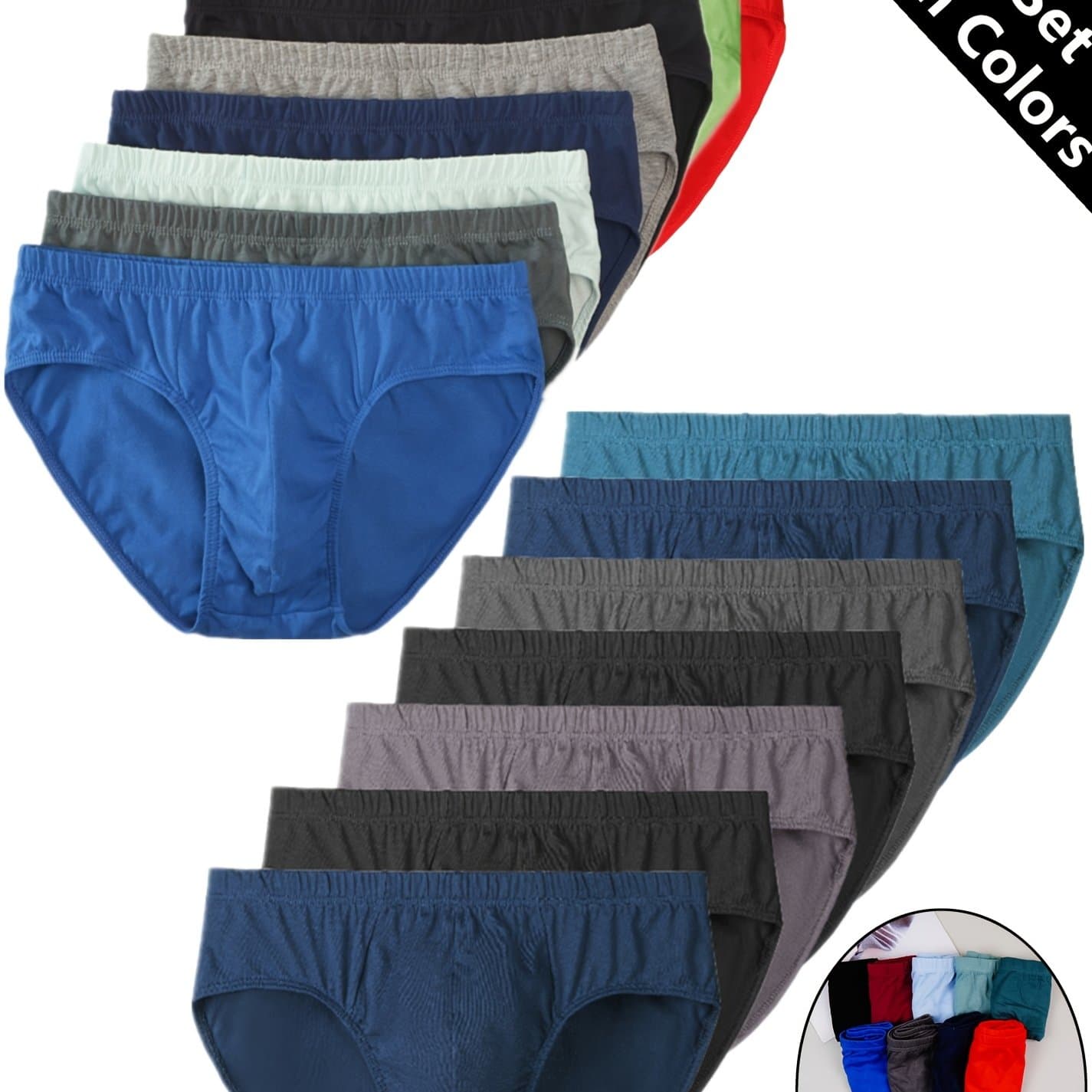 TEMU Pack Of ' Color Breathable Mid Rise Briefs, Random Colors, Comfortable Everyday Lingerie - Random Color