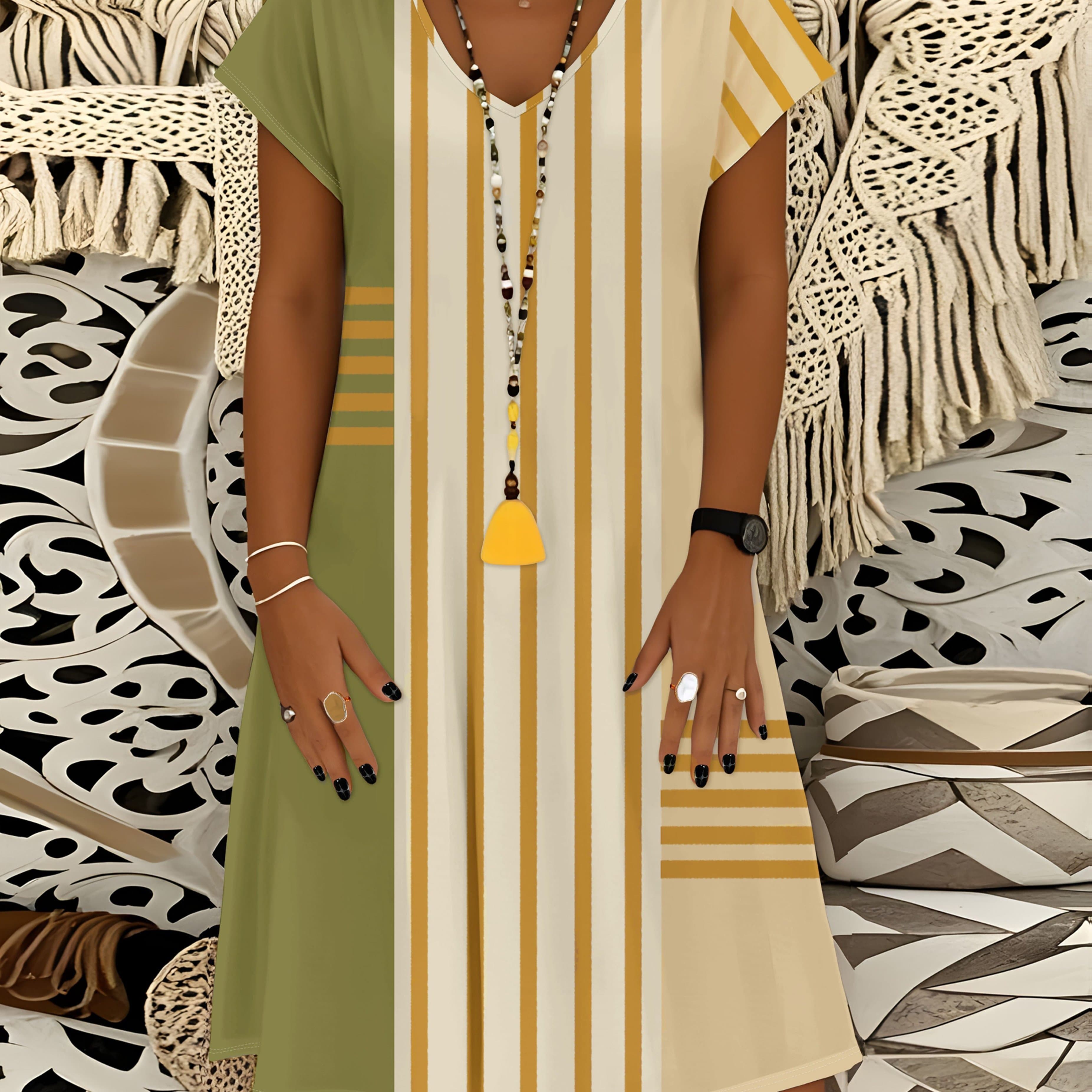 TEMU Geometric Pattern Printed Design Dress