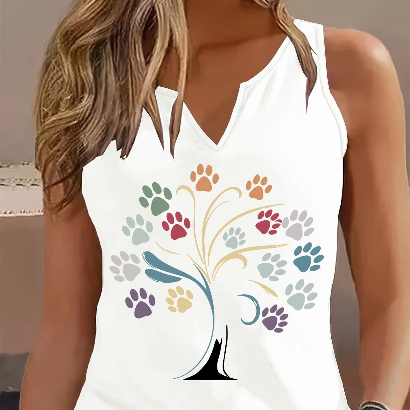 TEMU Graphic Print Tank Top, Sleeveless Casual Top For Summer And Spring, Women's Clothing thumbnail 2