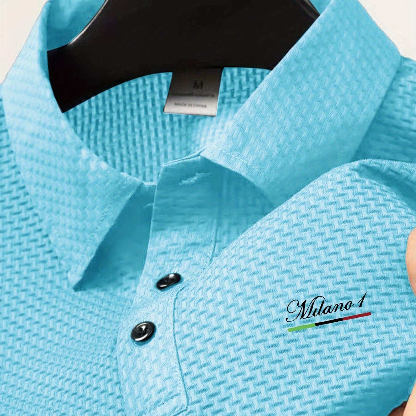 TEMU A667 Color Block Middle Eastern Men's T-shirt, Breathable Casual Men's Business Casual Shirt