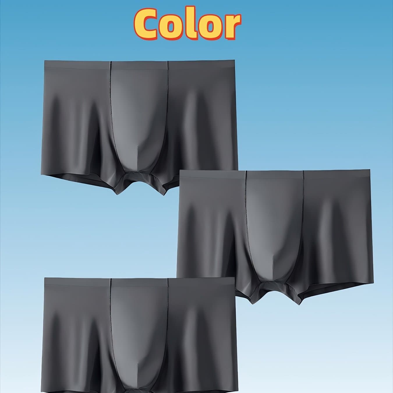 TEMU 3pcs Men's Ice Silky Fiber Fabric Quick-dry Breathable Solid Color Boxer Briefs