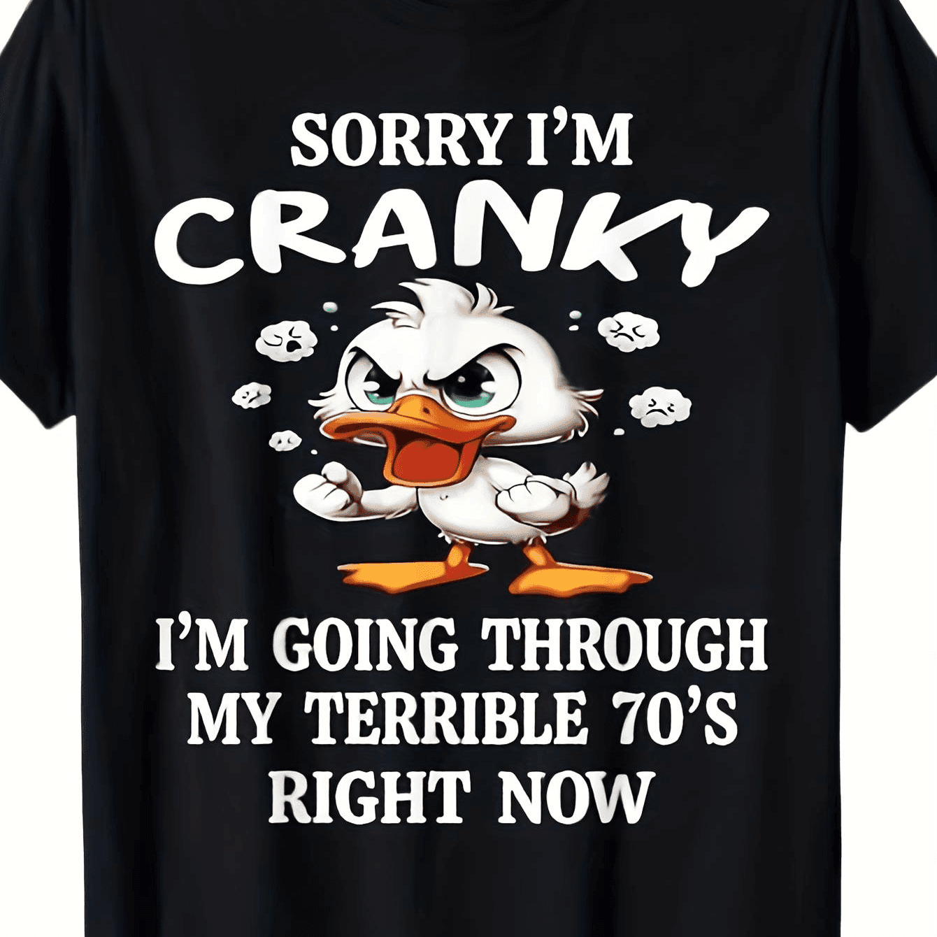 TEMU 1pc Retro 70s Duck T-shirt - Vintage Boyfriend/girlfriend Shirt With Print, Round Neck Casual Tee Suitable For Husband Wife Gift, Valentine's Day Apparel, Durable Quality For Wear