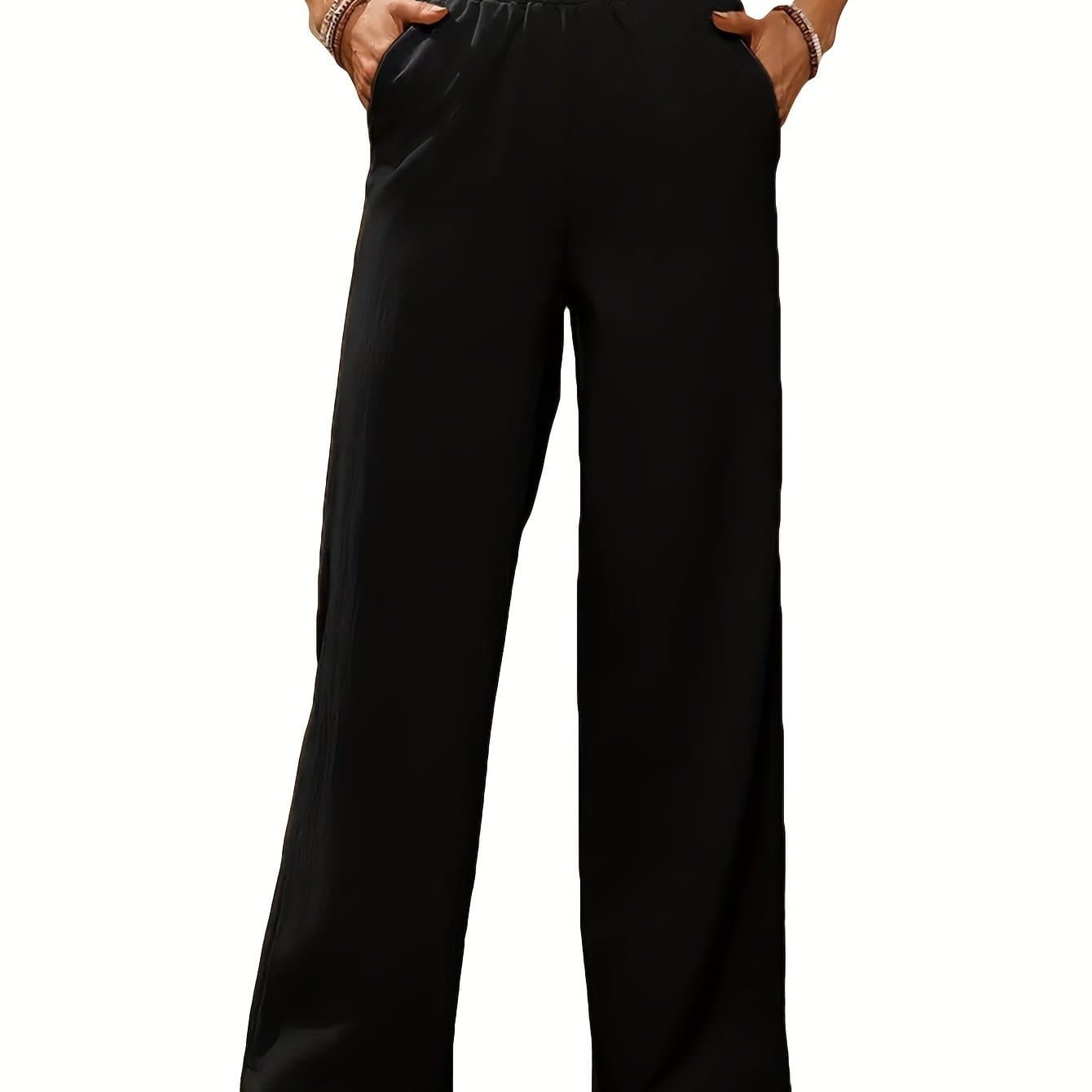 TEMU Women's Fashionable And Lightweight Casual Pants With Elastic Waistband, Suitable For Spring, Summer, Autumn