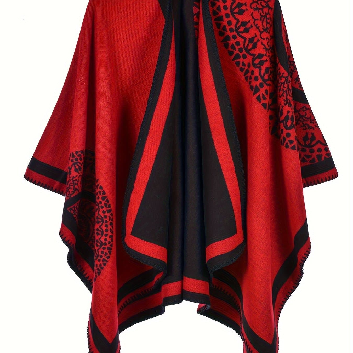 TEMU Plus Size, Women's Autumn Winter Jacquard Reversible Sunflower Plus Size Cardigan Office Warm Outerwear