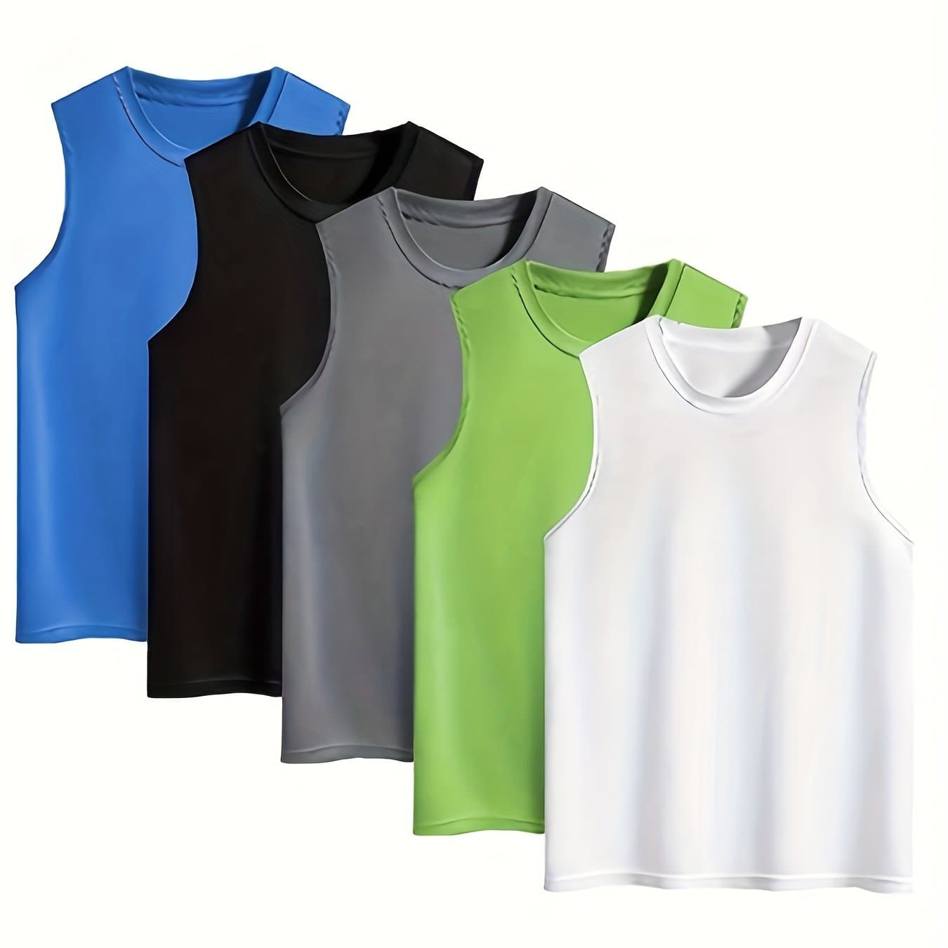 TEMU 5pcs Men'+ Tank Top Quick Dry Summer Workout Muscle Sleeveless S-4xl