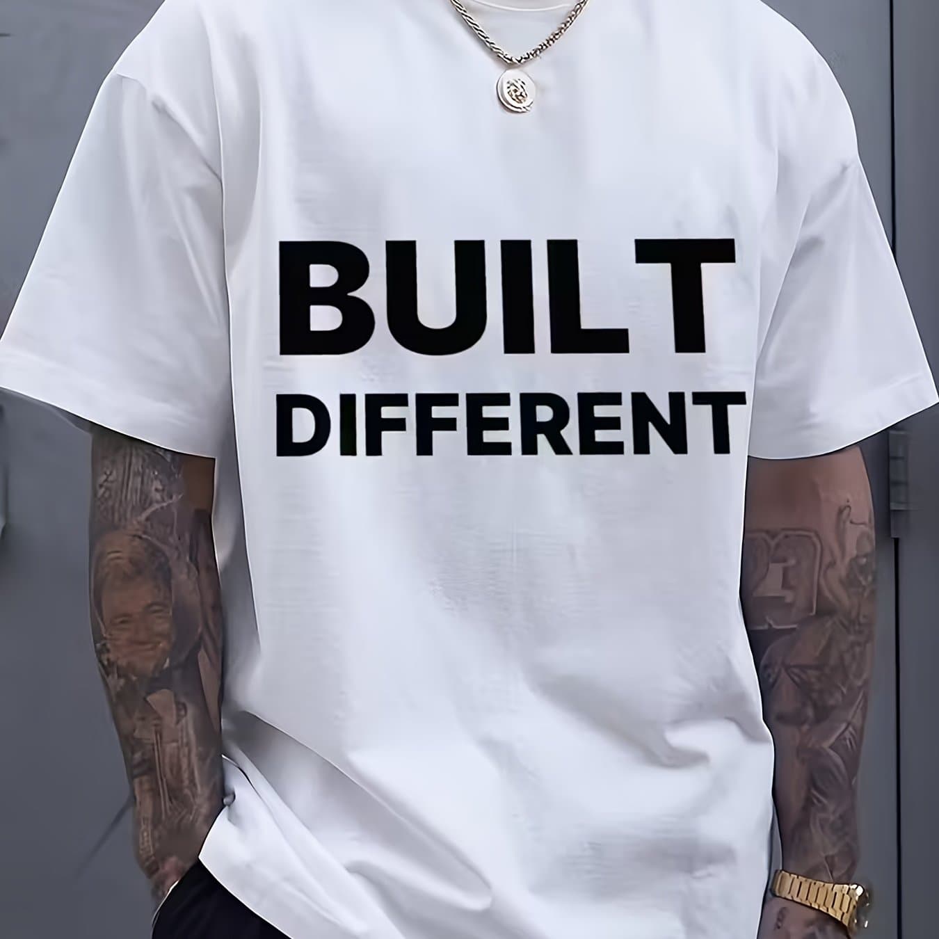 TEMU Men's Loose T-shirt | Unique Casual Wear, Soft And Breathable, Casual Sports Shirt, All Sizes , Urban Fashion, Crew Neck, Geometric-pattern, Short Sleeve, Slight Stretch Fabric, Royal Blue