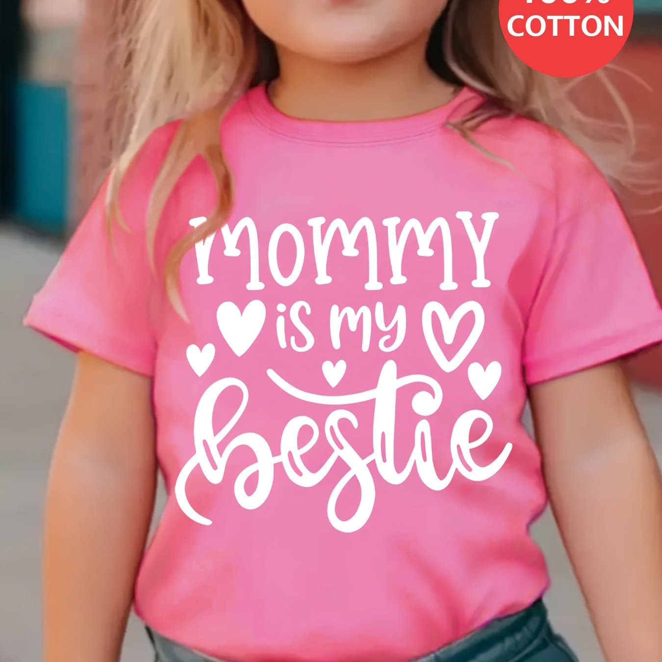 TEMU Mommy Is My Bestie Graphic Print 100% ' T-shirt