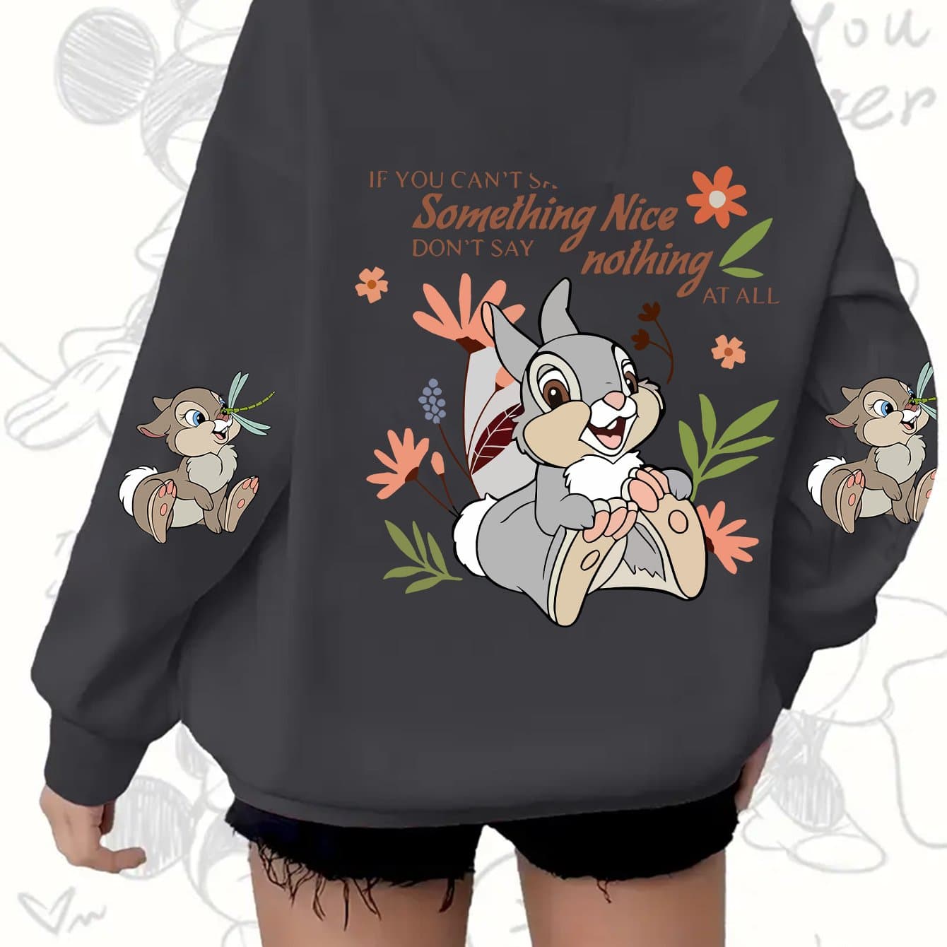 TEMU Licensed - Cute Cartoon Print Hooded Sweater, Adjustable Drawstring, Kangaroo Pocket Casual Zipper Hoodie, Machine Washable Winter And Autumn Warm Cartoon Clothing, Fashionable Women's Wear
