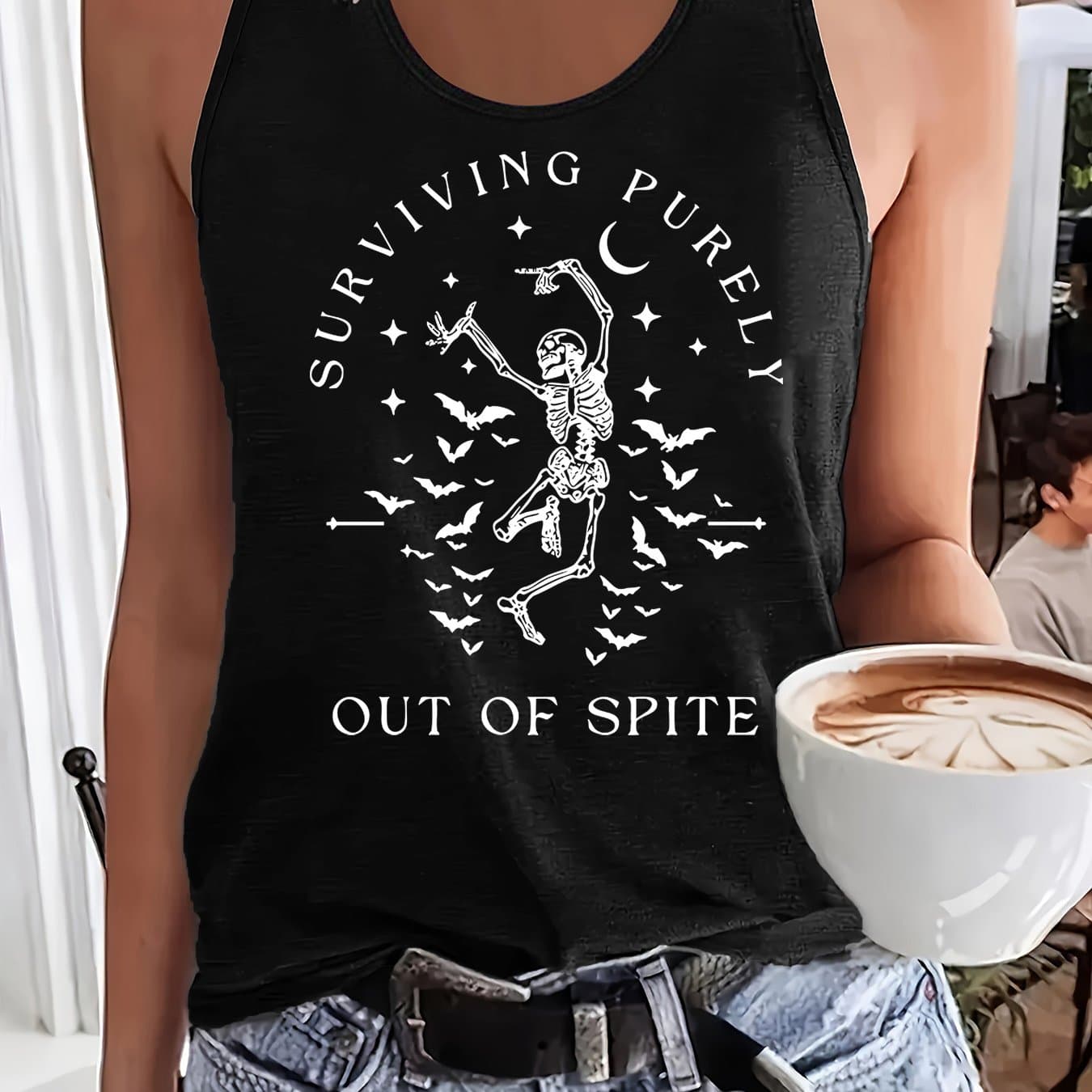 TEMU 064# Women's Top, Printed Round Neck Tank Top, Women's /summer Tank Top