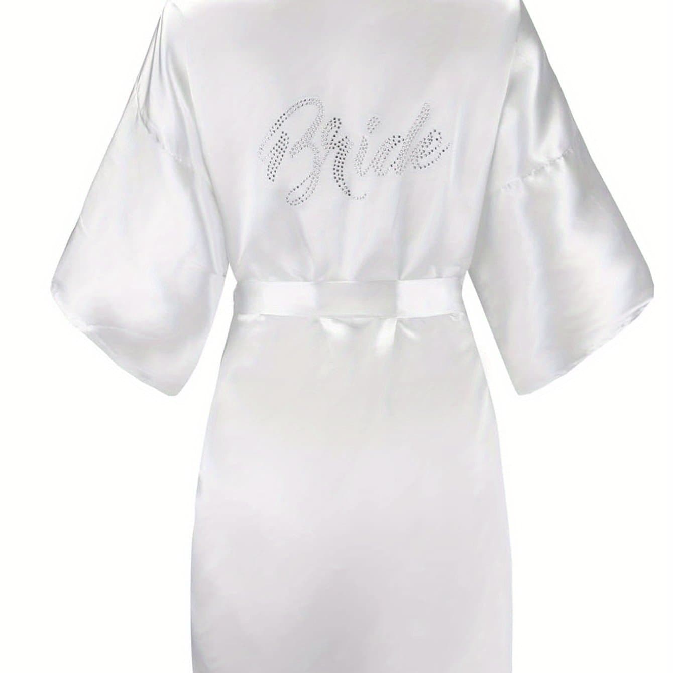 TEMU Size Silvery Bridal & Bridesmaids Short Satin Gowns For Wedding Preparation