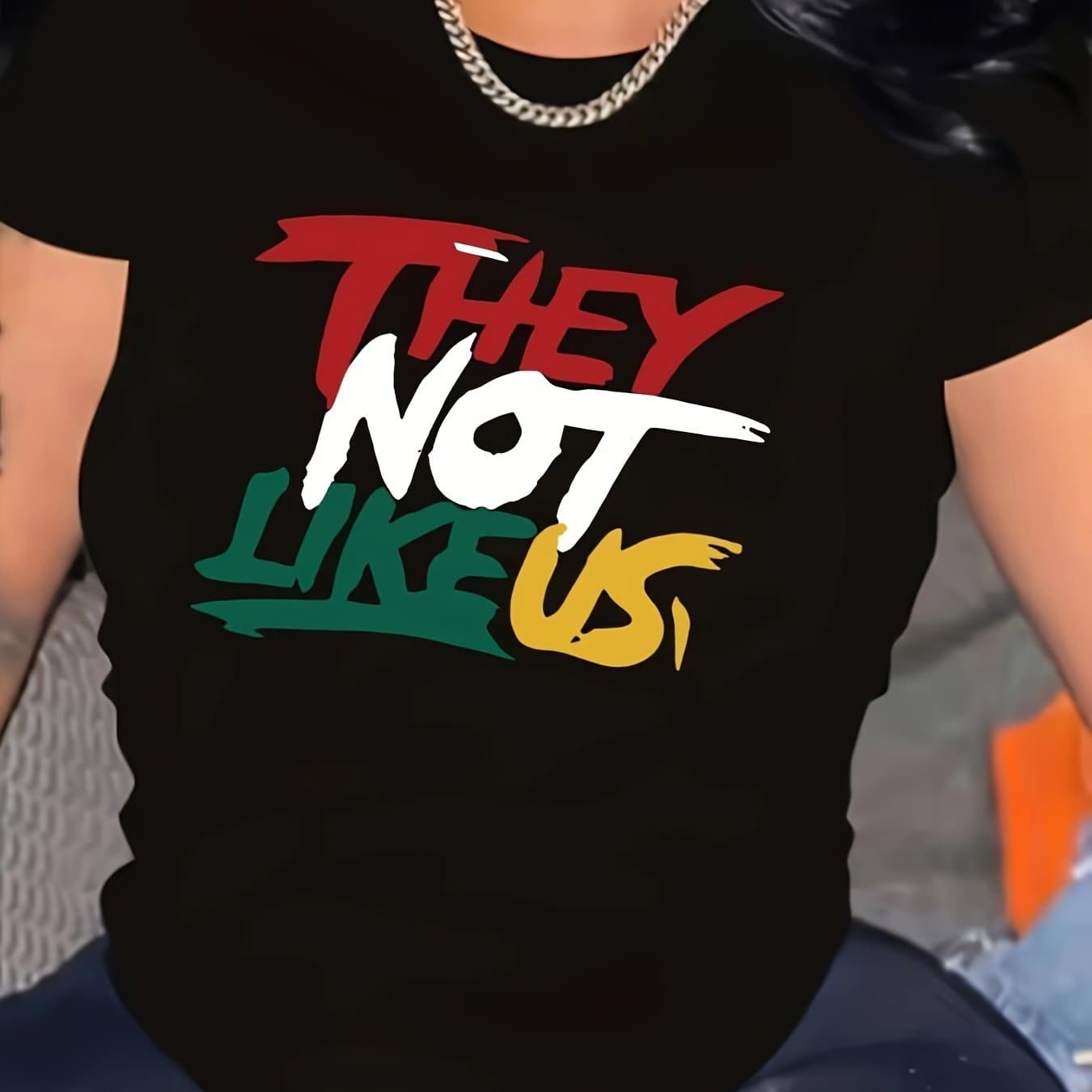 TEMU Plus Size Colorful Letter Print T-shirt, Casual Short Sleeve Crew Neck Top For , Women's Plus Size Clothing