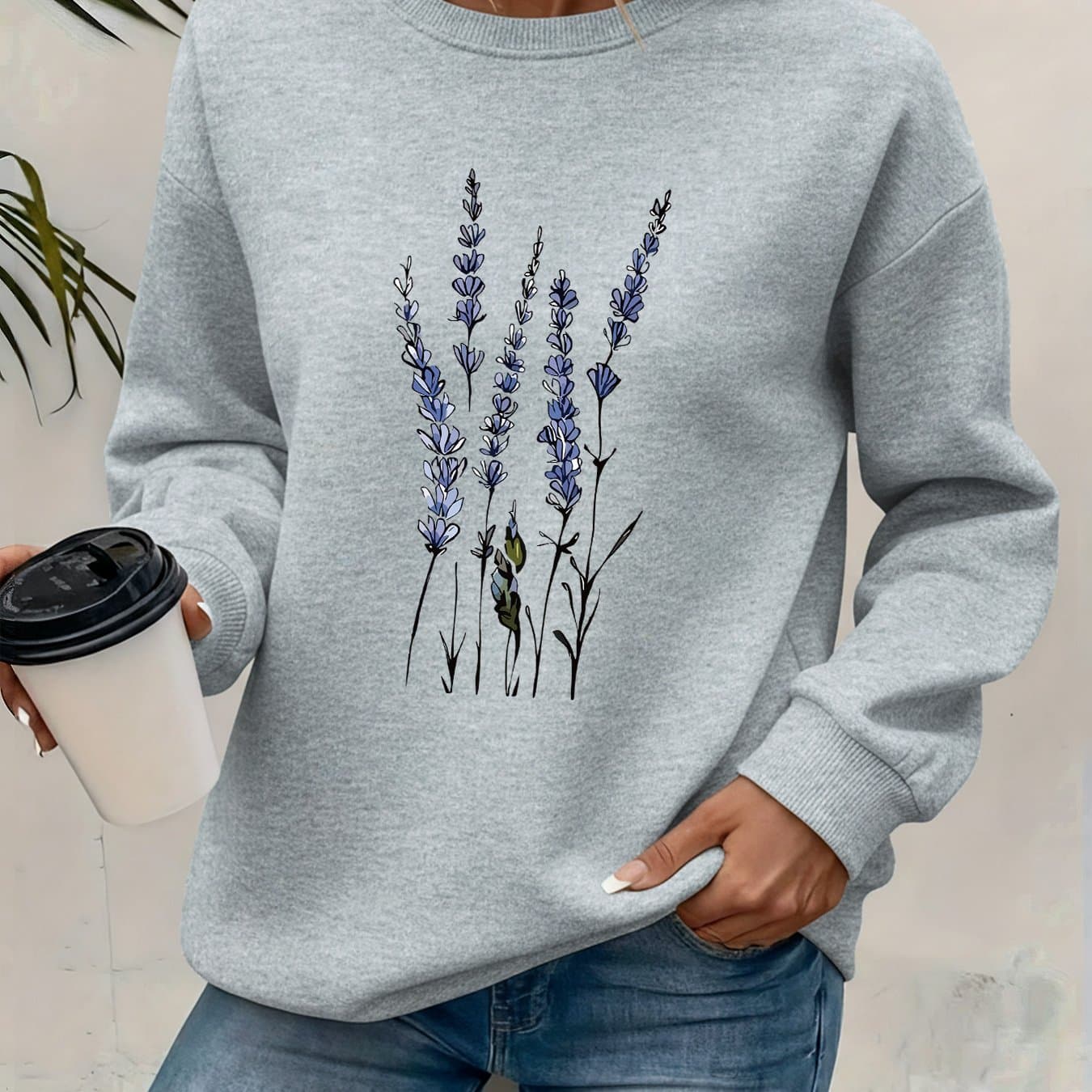 TEMU Graphic Print Sweatshirt, Crew Neck Casual Sweatshirt For Winter & Fall, Women's Clothing thumbnail 4