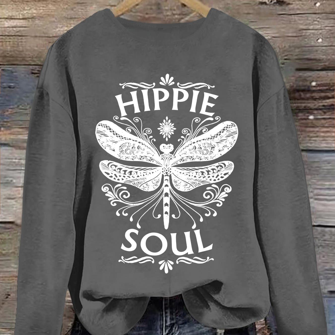 TEMU Letter Print T-shirt, Long Sleeve Crew Neck Casual Top For Spring & Fall, Women's Clothing