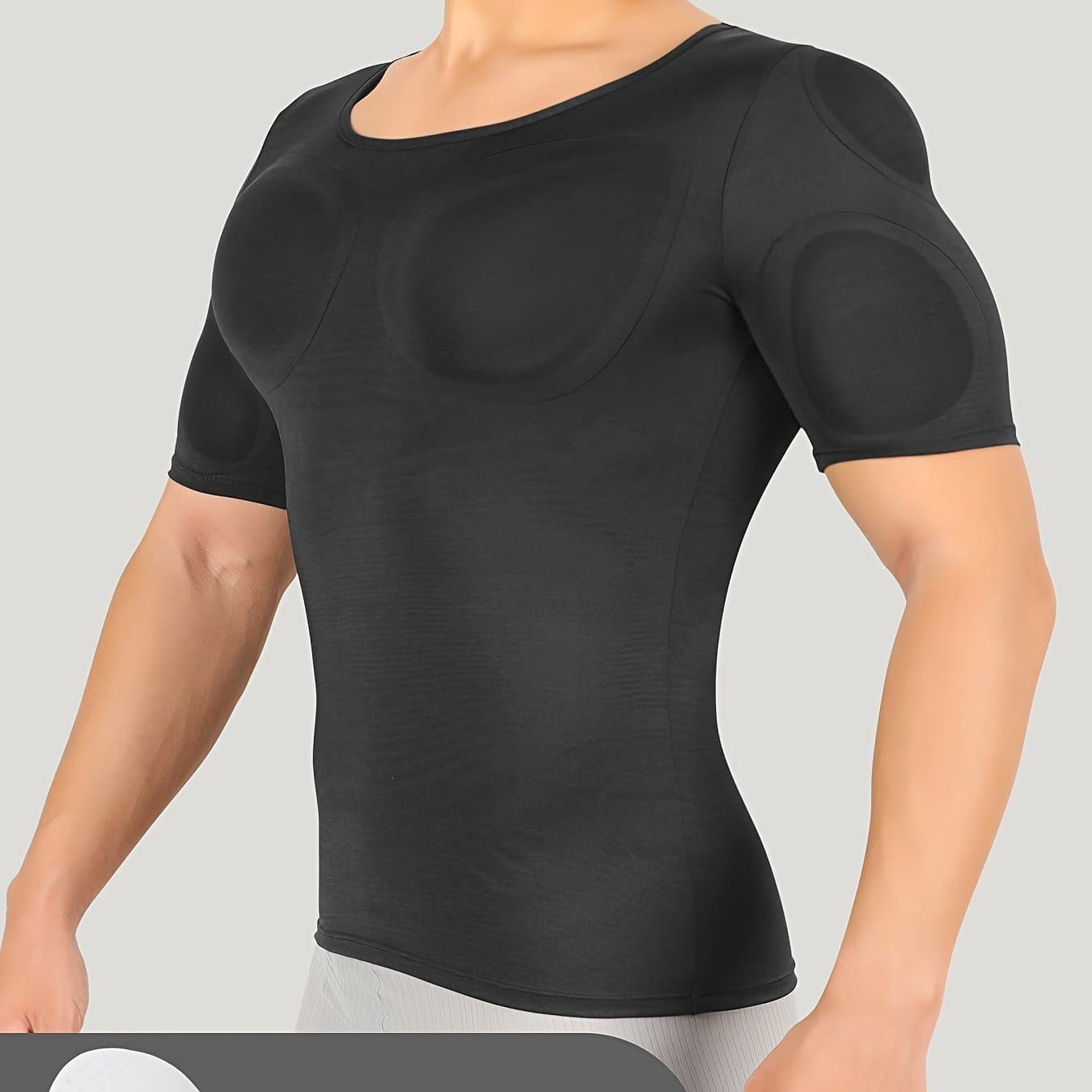 TEMU Men's Athletic Shaping Camisole Tight Tummy Control Breathable With Chest Pad Shoulder Pad
